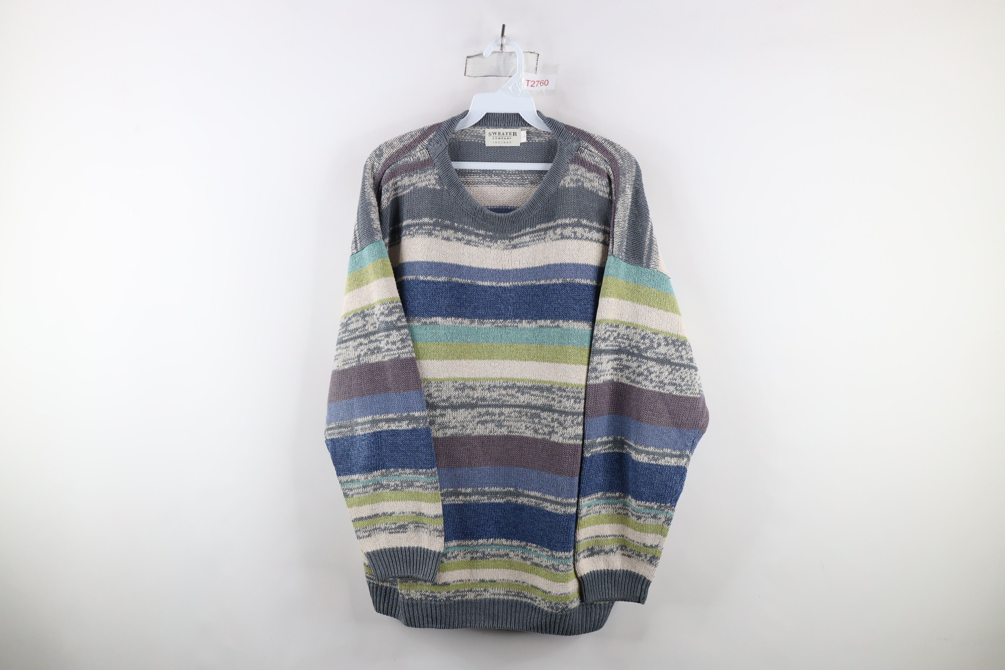 Vintage Vintage 90s Streetwear Striped Silk Linen Blend Knit Sweater Size L / US 10 / IT 46 - 1 Thumbnail