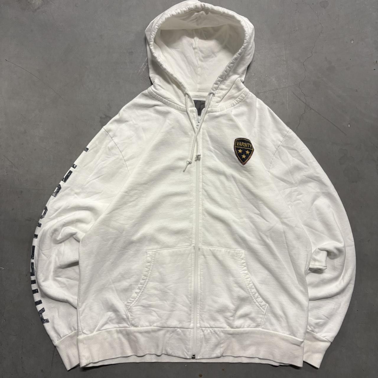 Old Navy × Vintage Vintage Y2K Old Navy Athletic Dept White zip up Hoodie Size US XL / EU 56 / 4 - 1 Thumbnail