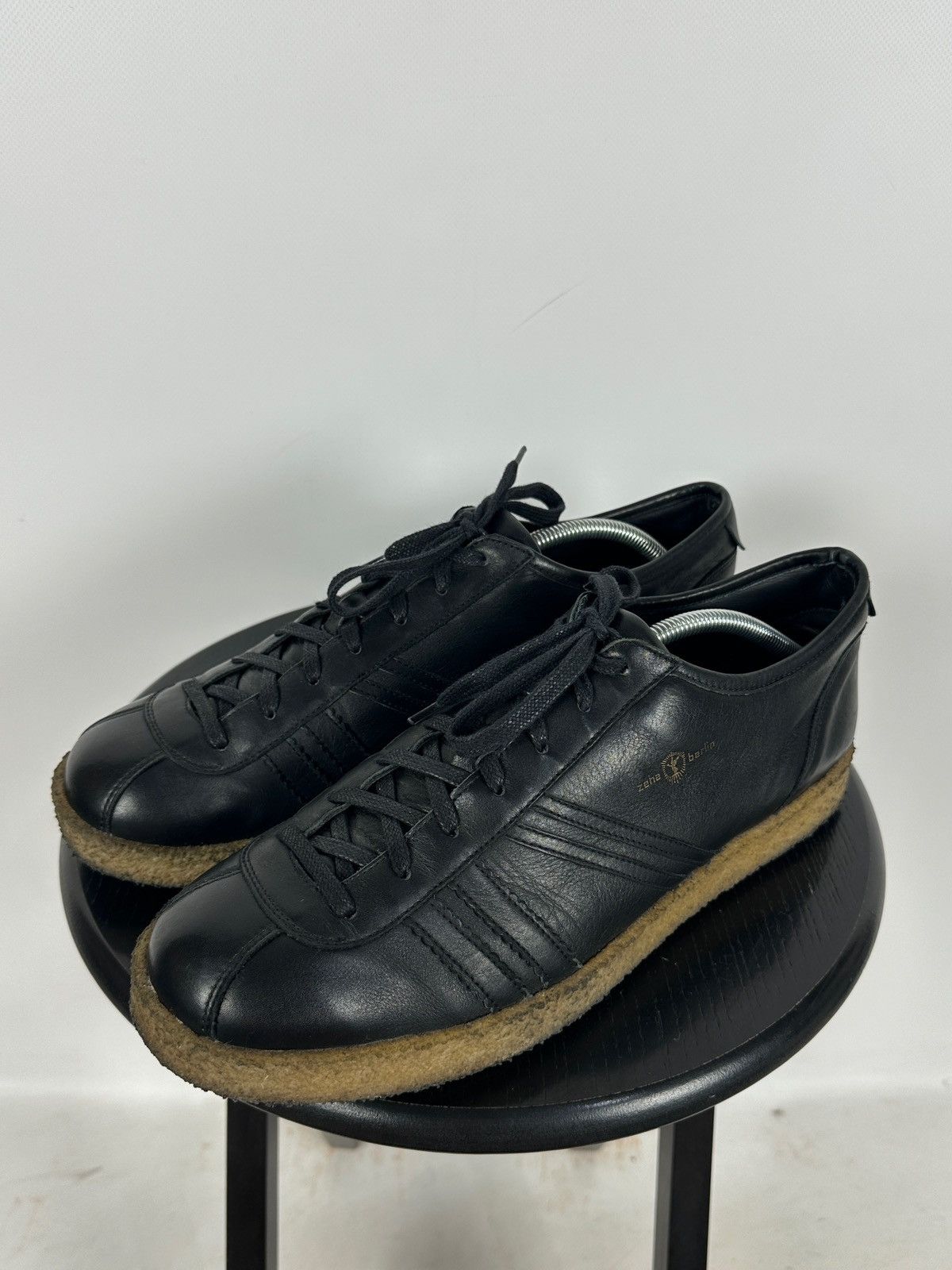 Designer Zeha Berlin Low Top Black Leather Sneakers Size US 13 / EU 46 - 3 Thumbnail