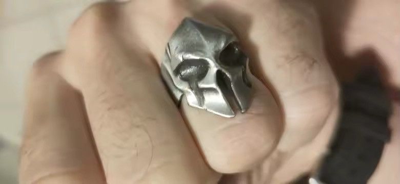 Vintage Stainless Steel Men Rings Spartan Helmet Warrior Size ONE SIZE - 6 Thumbnail