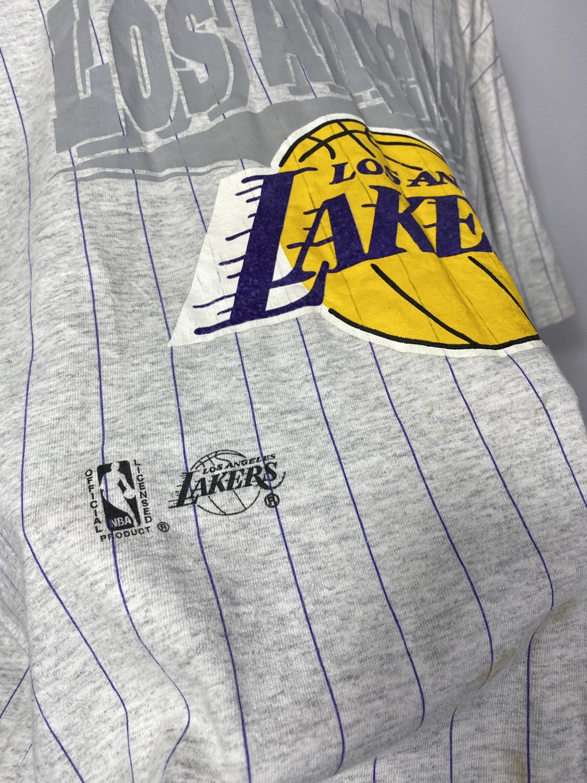 NBA × Vintage Vintage 90s Single Stitch LA Lakers NBA Basketball T-Shirt Size US L / EU 52-54 / 3 - 7 Thumbnail