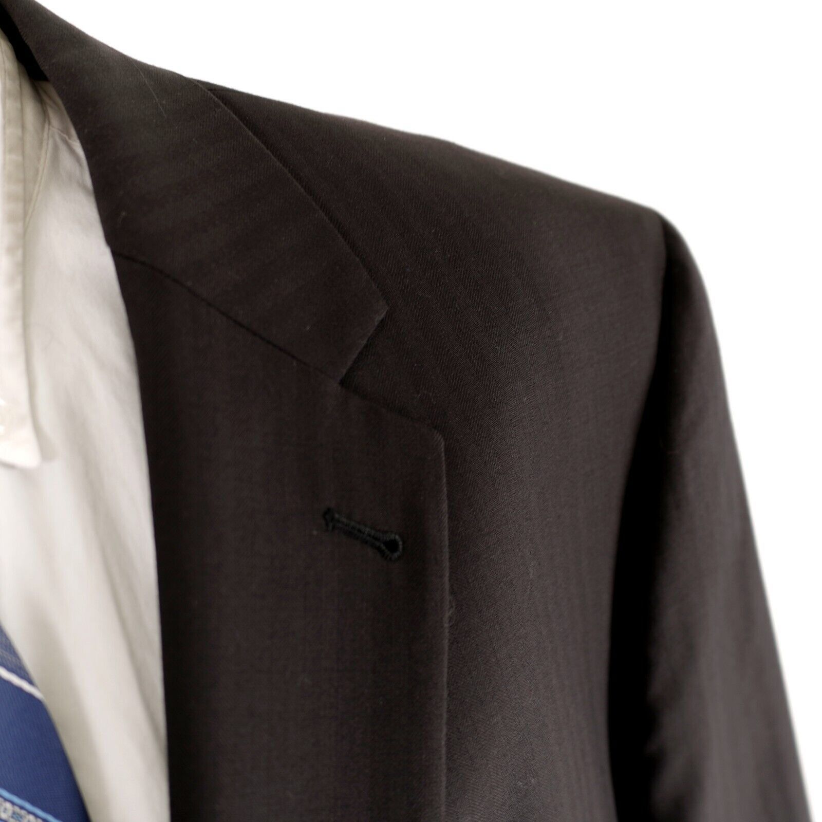 Jos. A. Bank Jos A Bank Signature Black Wool Herringbone 2 Button Suit Ja Size 48L - 2 Thumbnail