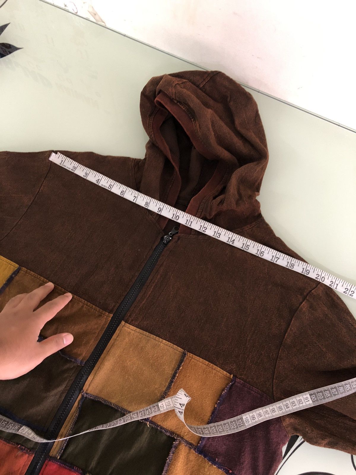 Vintage Unbrands Patchwork Zipper Jacket Hoodie Size US L / EU 52-54 / 3 - 18 Thumbnail