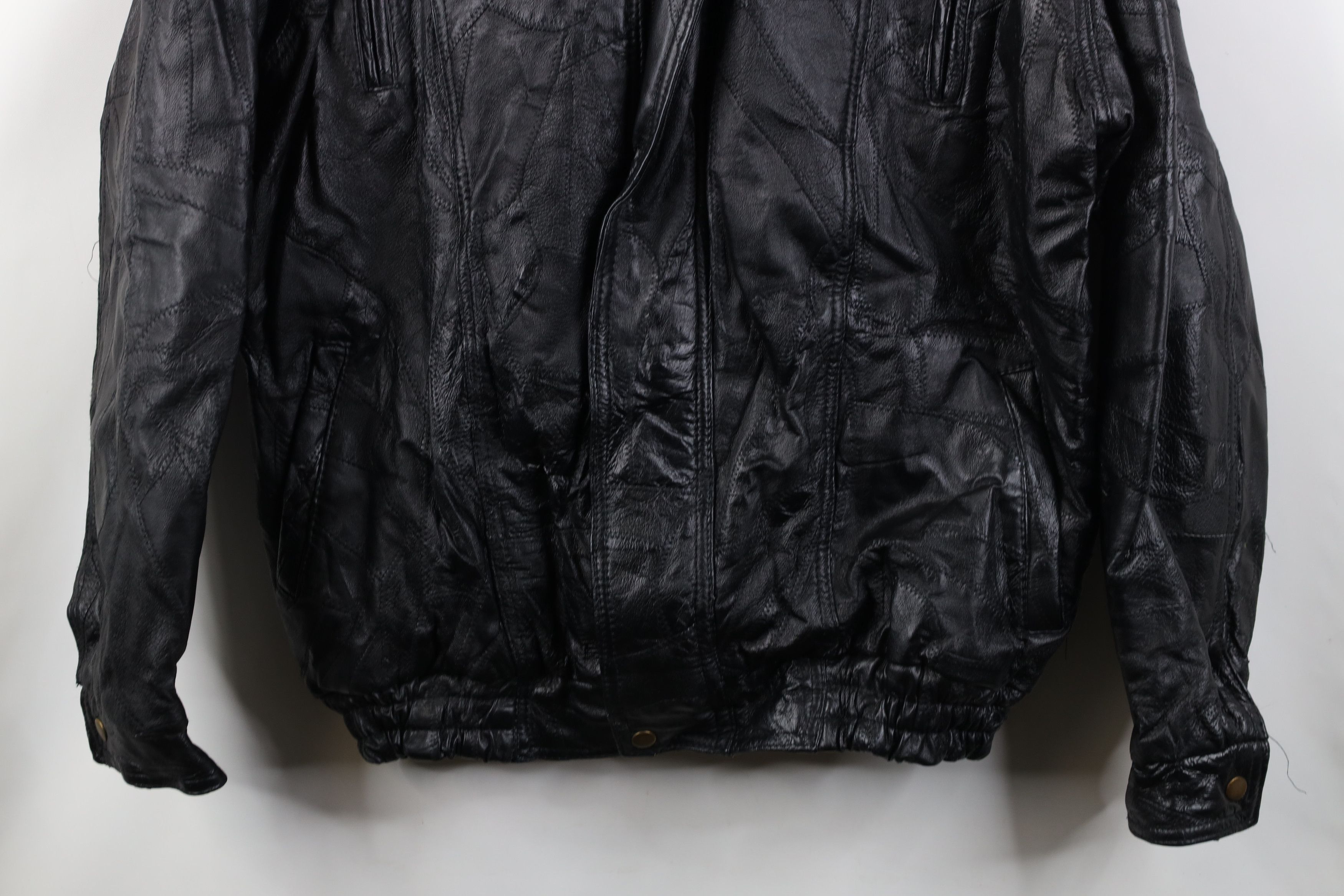 Vintage Vintage 90s Streetwear Patchwork Leather Bomber Jacket Size US XXL / EU 58 / 5 - 3 Thumbnail