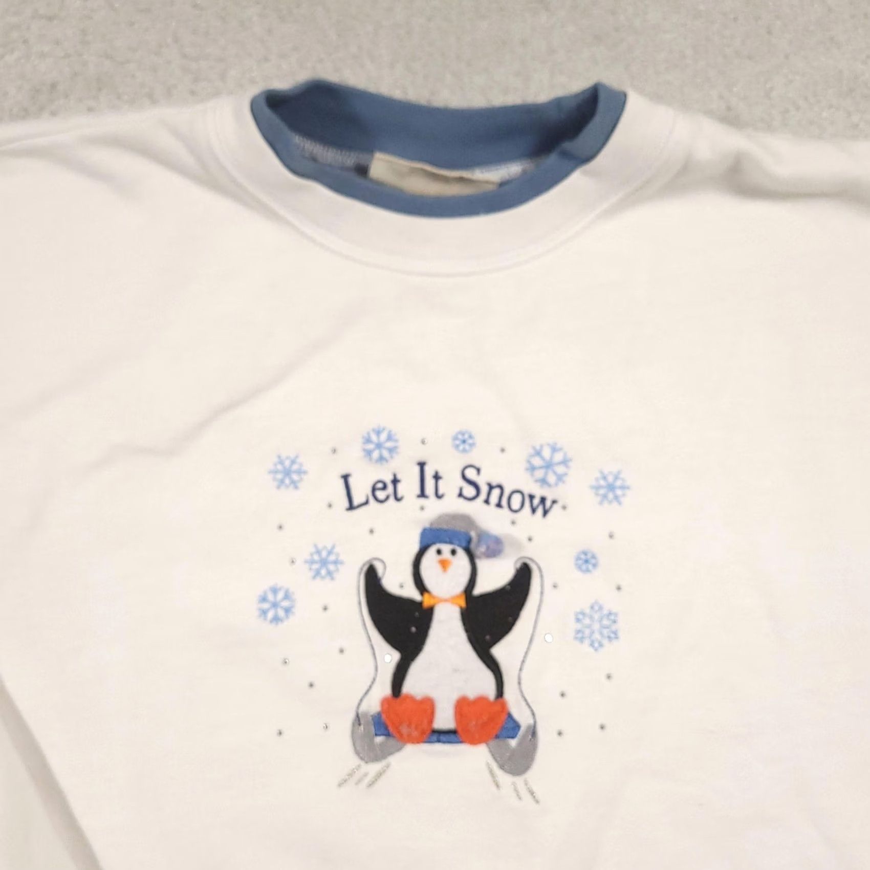 Vintage Let It Snow Penguin Sweatshirt Womens L White Crewneck MC Sportswear Winter Size L / US 10 / IT 46 - 3 Thumbnail