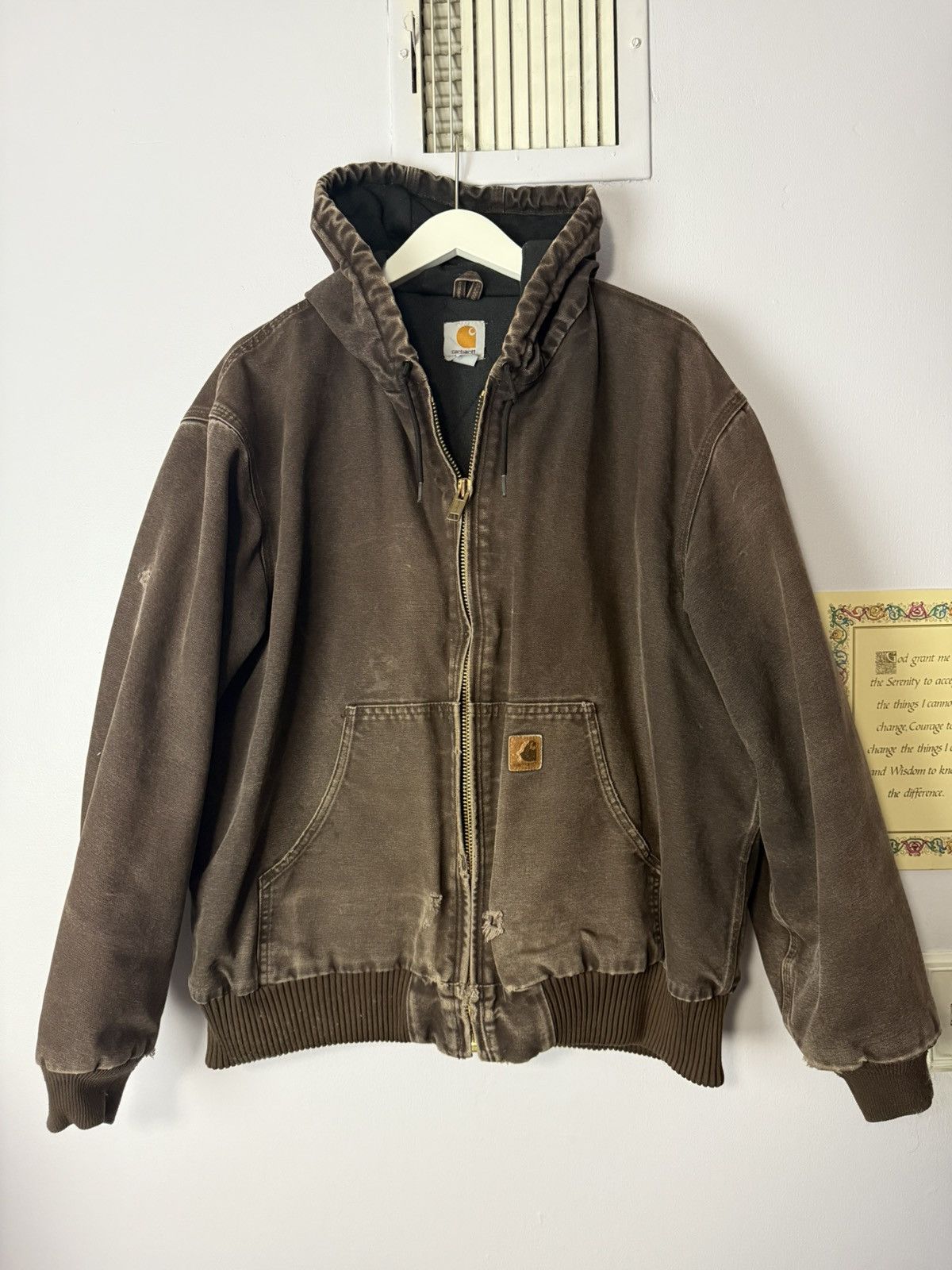 Carhartt Vintage Carhartt Distressed Dark Brown Jacket Sun Faded Size US XL / EU 56 / 4 - 1 Thumbnail