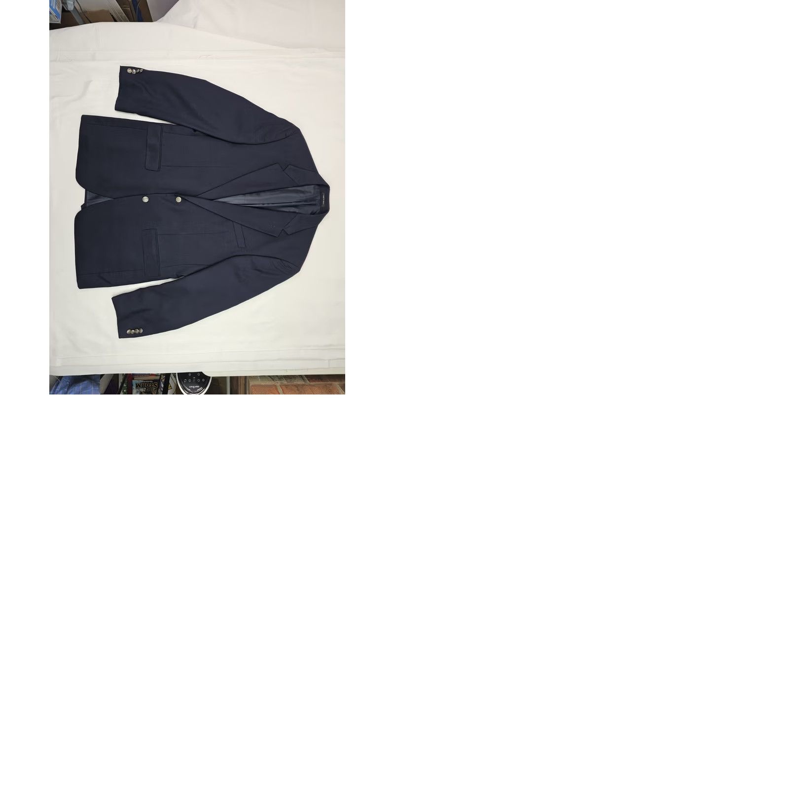 Michael Kors VINTAGE Michael Kors Navy Blue Solid Wool Blazer Mens 42 Long Jacket容量? Size 42R - 11 Thumbnail