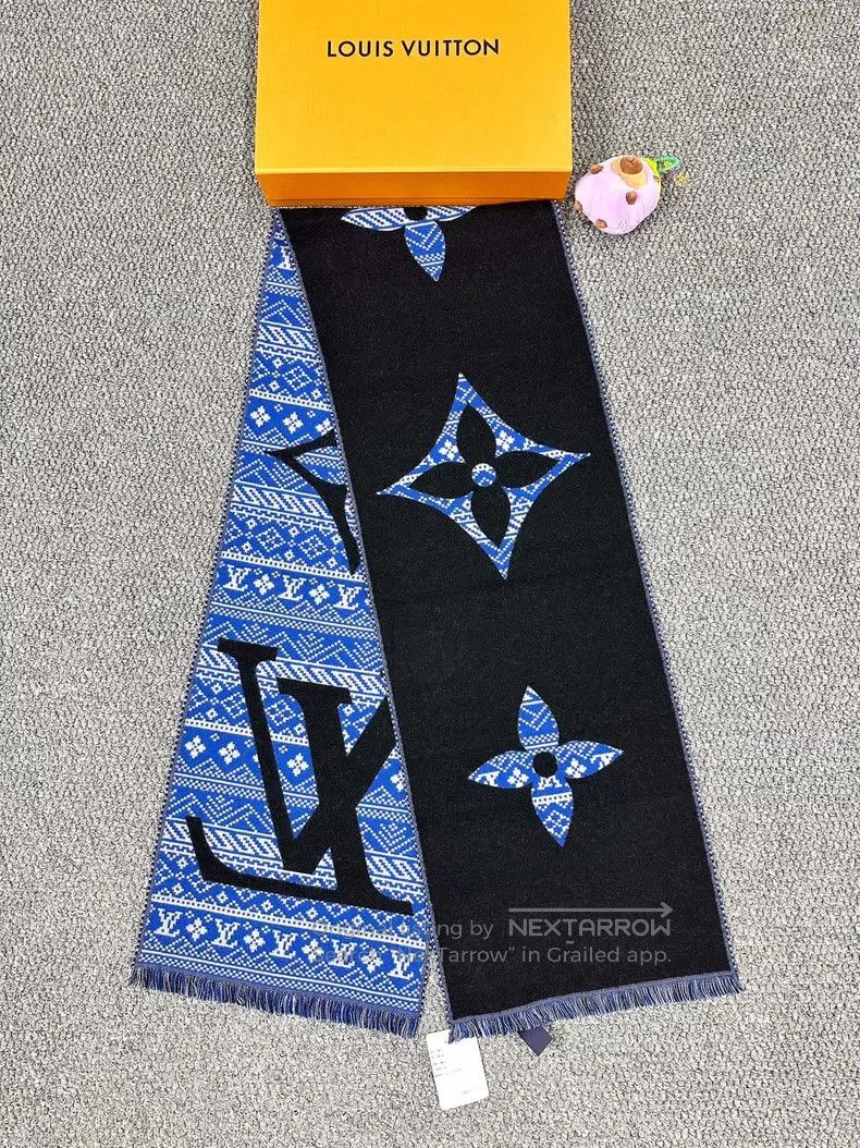 Louis Vuitton Louis Vuitton Black and blue color-matching large logo dou Size ONE SIZE - 1 Thumbnail