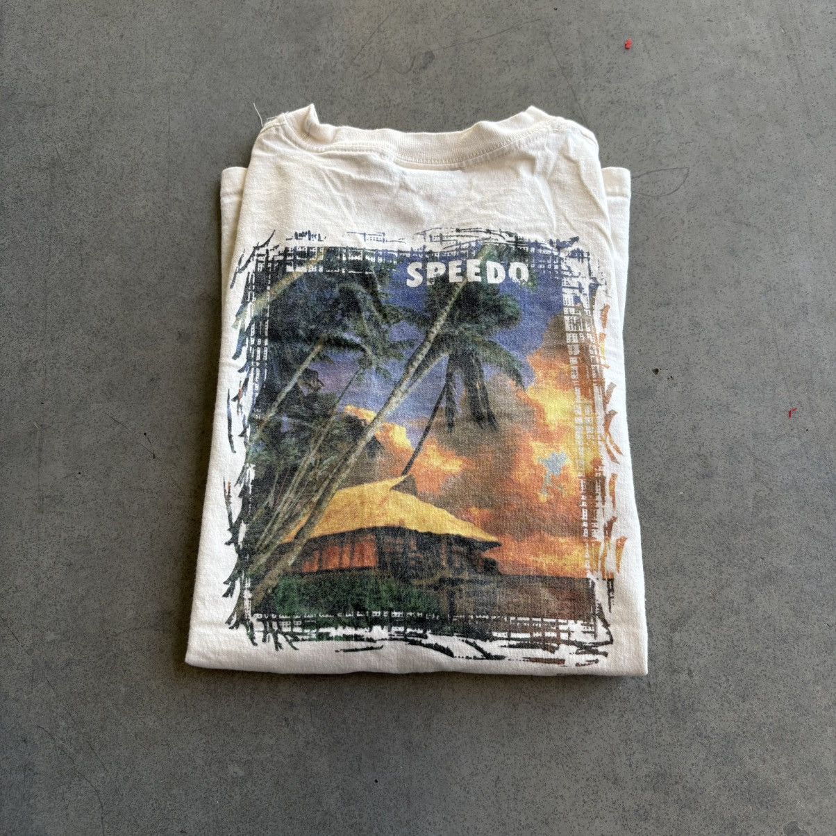 Billabong × Quiksilver × Speedo Vintage 2003 Speedo Y2K Surf Tee Cream Billabong Style XL Size US XL / EU 56 / 4 - 6 Thumbnail