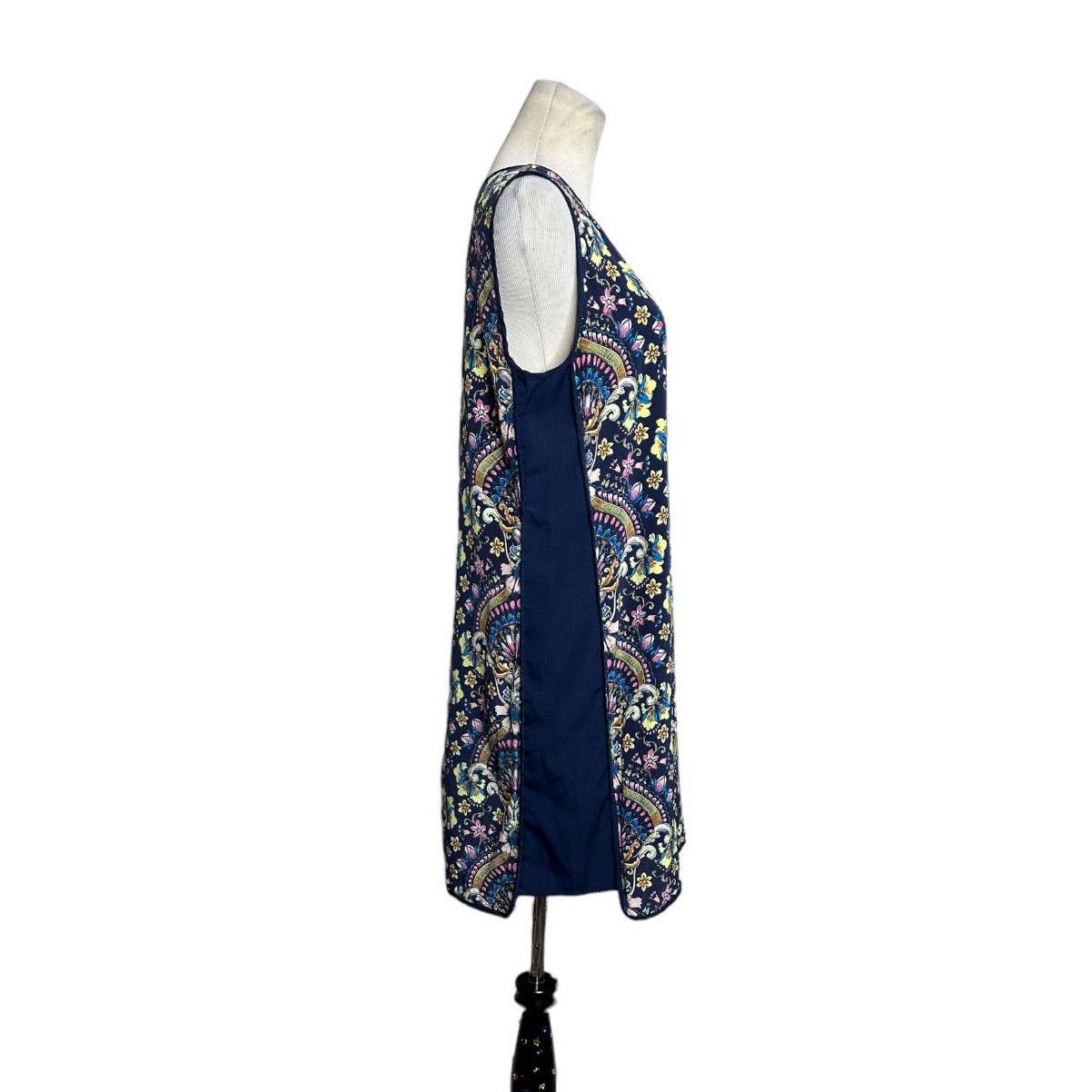 Anthropologie Kachel navy blue floral silk sleeveless mini dress size 12 Size XL / US 12-14 / IT 48-50 - 7 Thumbnail