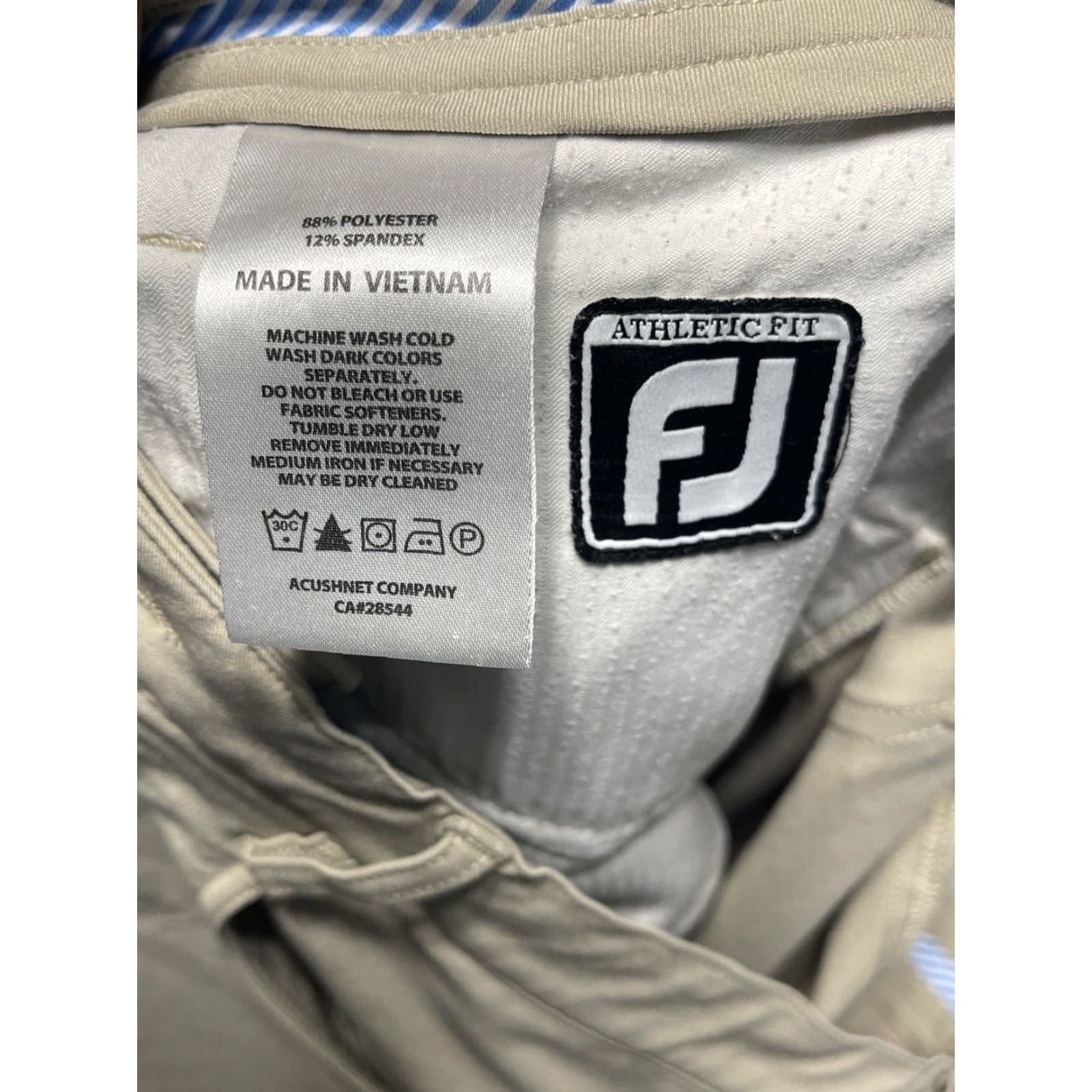 Footjoy FootJoy Pants Mens 35x30 Light Tan Athletic Fit FJ Performance Stretch EUC Chino Baseball? Size US 35 - 3 Thumbnail