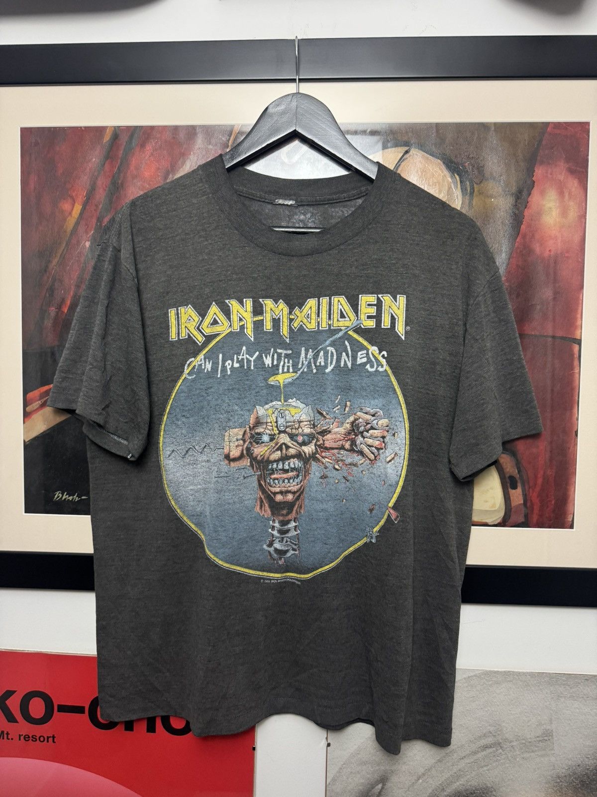 Band Tees Vintage 80s Iron Maiden Can I Play With Madness Band Tee Size US L / EU 52-54 / 3 - 1 Thumbnail