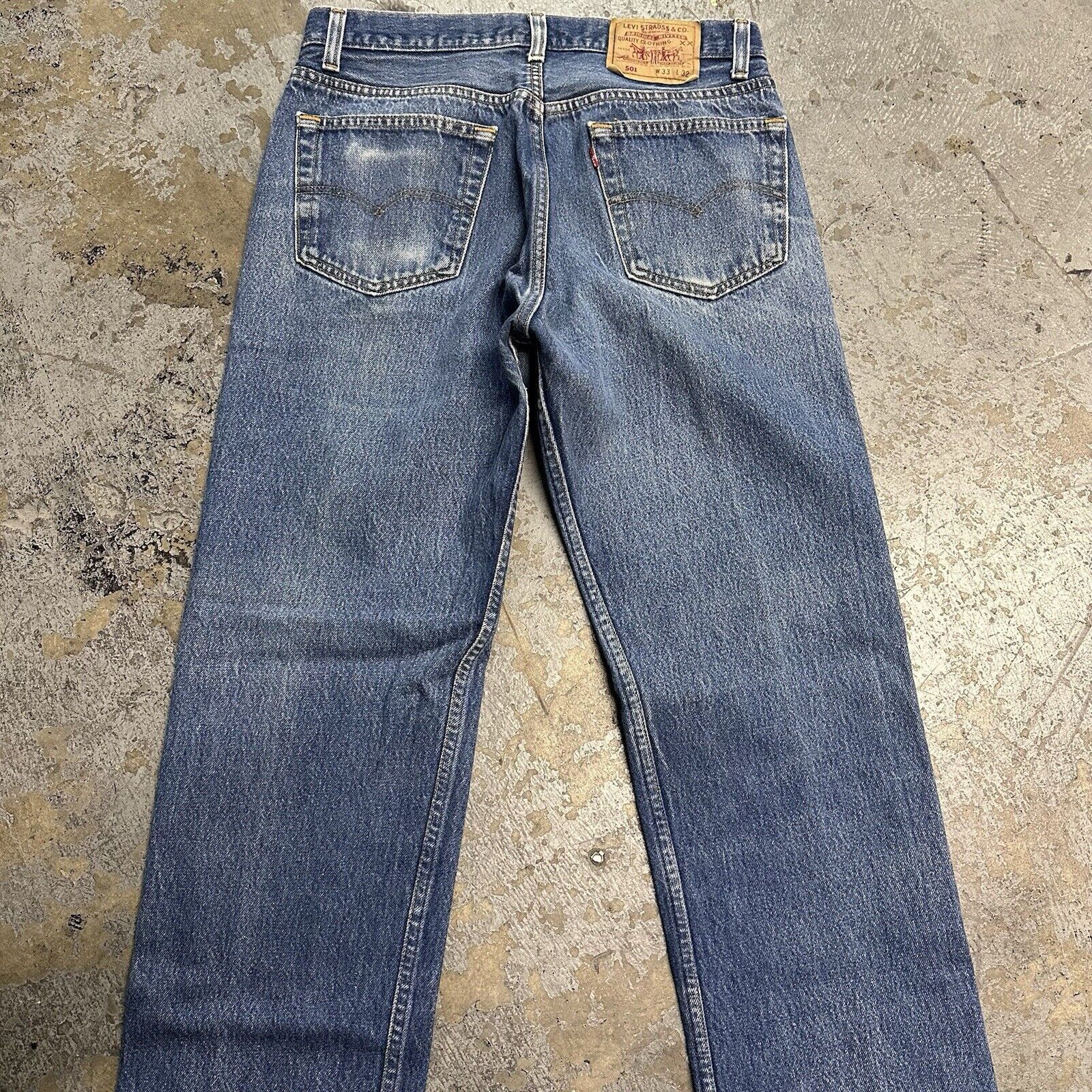 Levi's × Vintage Vintage 90s Levi’s 501 Straight Faded Blue Denim Jeans 33x32 Size US 33 - 5 Thumbnail