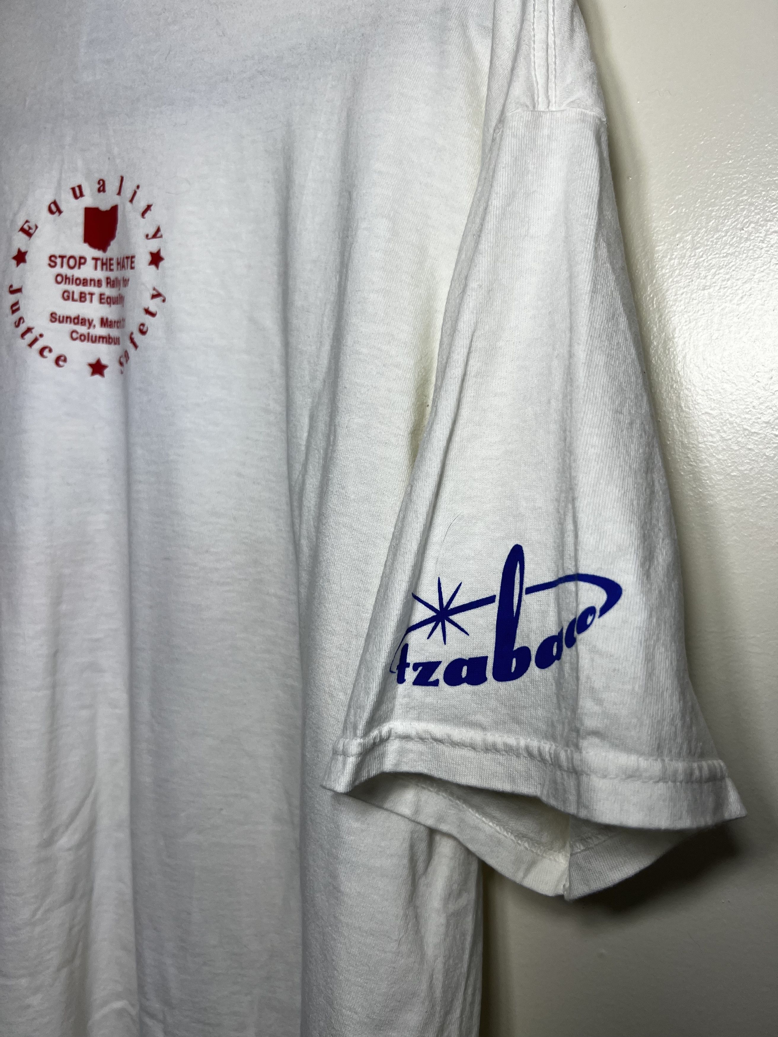 Vintage Vintage 1999 LGBT Equality Begins at Home Political T-Shirt Size US XL / EU 56 / 4 - 6 Thumbnail