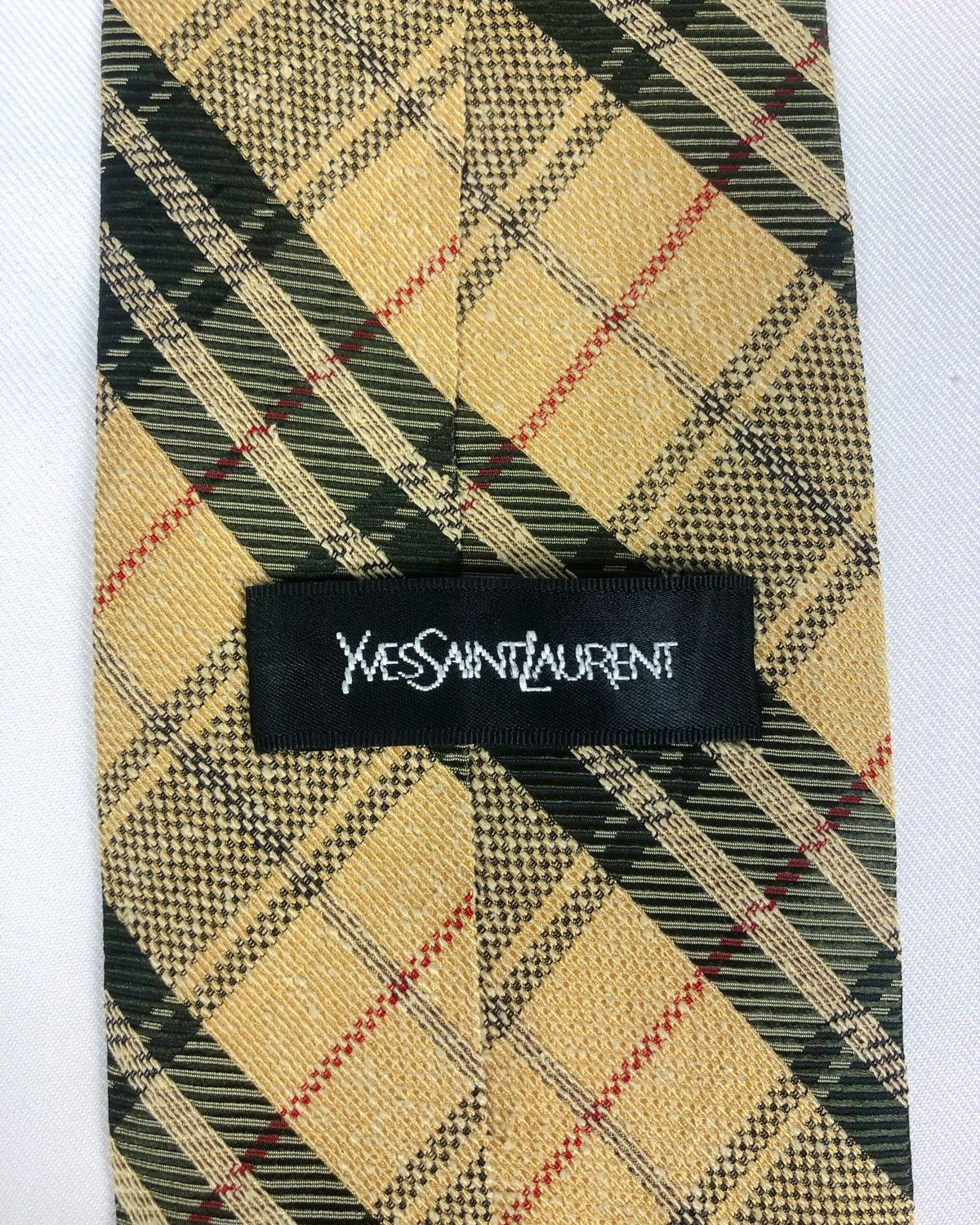 Yves Saint Laurent Rare Vintage Yves Saint Laurent YSL Checkered Silk Tie Size ONE SIZE - 6 Thumbnail