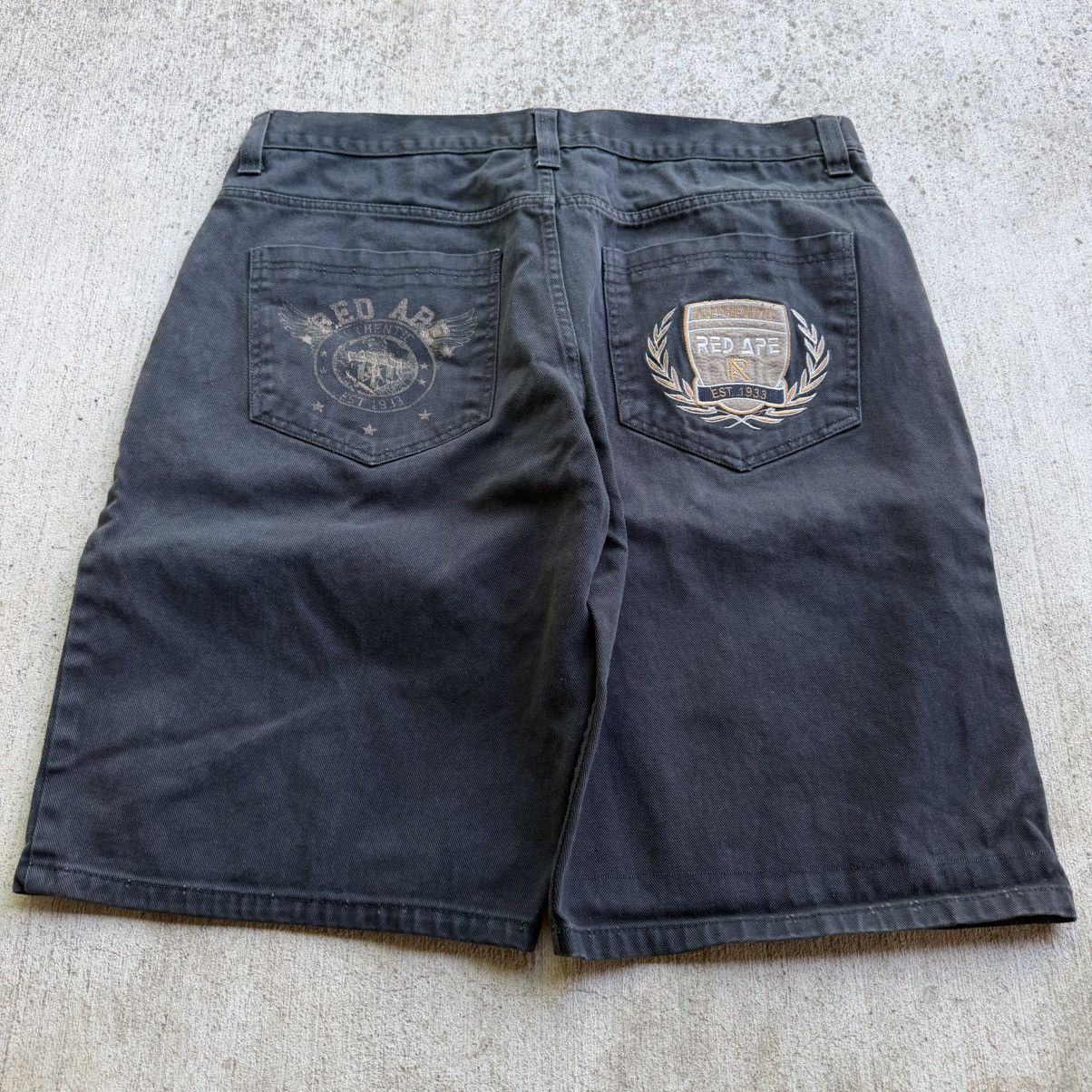 Black Red Ape coogi style Baggy Jean Shorts men’s Size 40