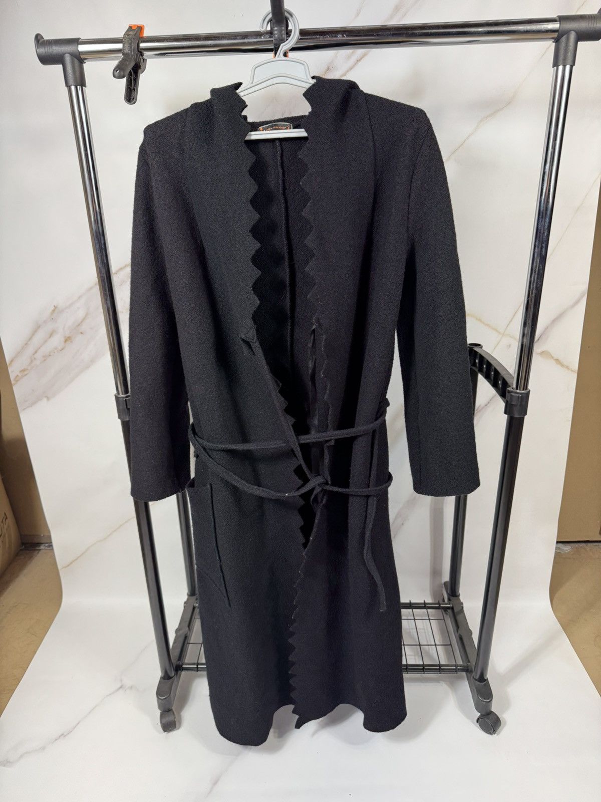 Cop Copine Cop.Copine Belted Hooded Cardigan Coat Wool Zigzag Trim Size M / US 6-8 / IT 42-44 - 11 Thumbnail