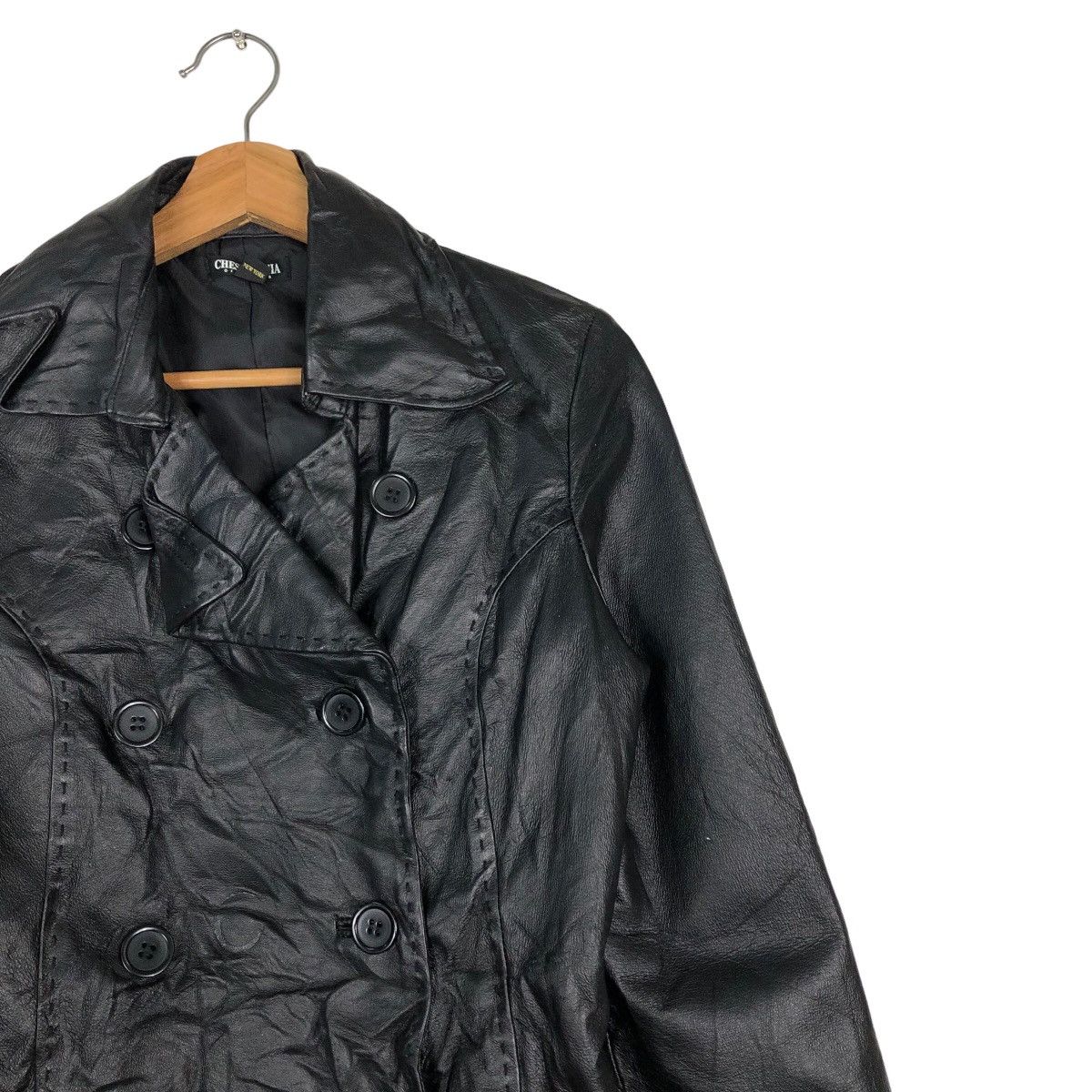 Japanese Brand 🔥Biker Leather Jacket Soft Parachute Design Chest Mania Size US M / EU 48-50 / 2 - 6 Thumbnail