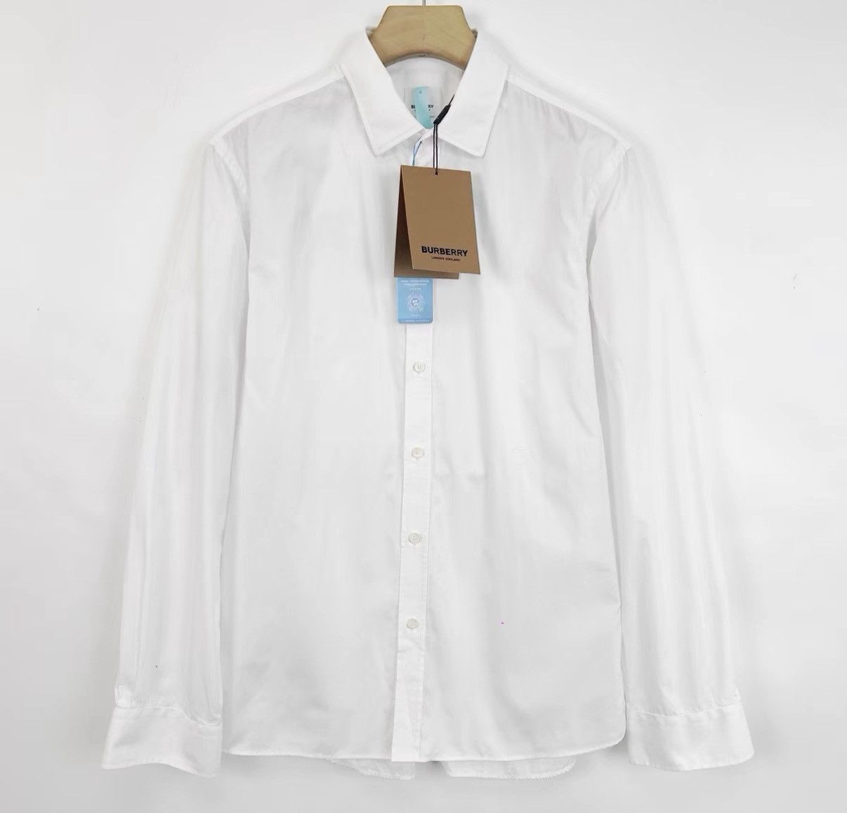 Burberry Burberry Single-Breasted Embroidered Long Sleeve Shirt K12 Size US S / EU 44-46 / 1 - 1 Thumbnail