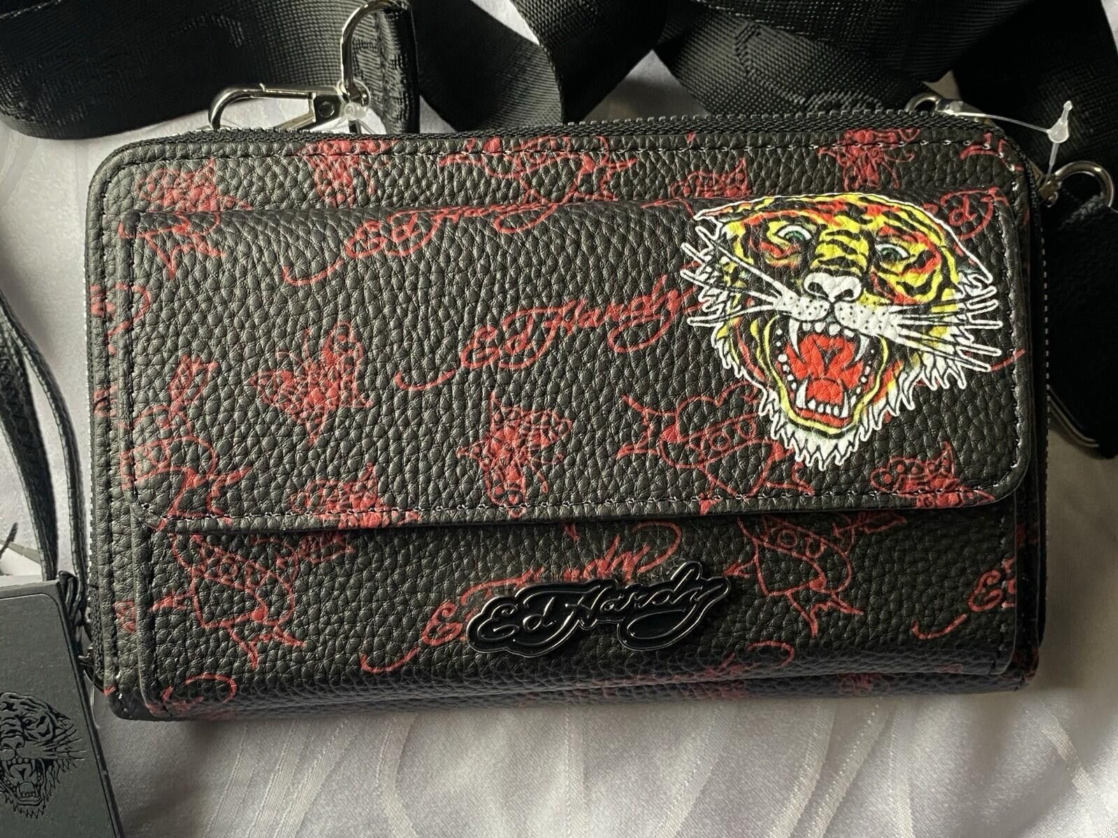 Ed Hardy NWT Ed Hardy Zip Wallet/Wristlet, Tiger/Black&Red Size ONE SIZE - 1 Thumbnail