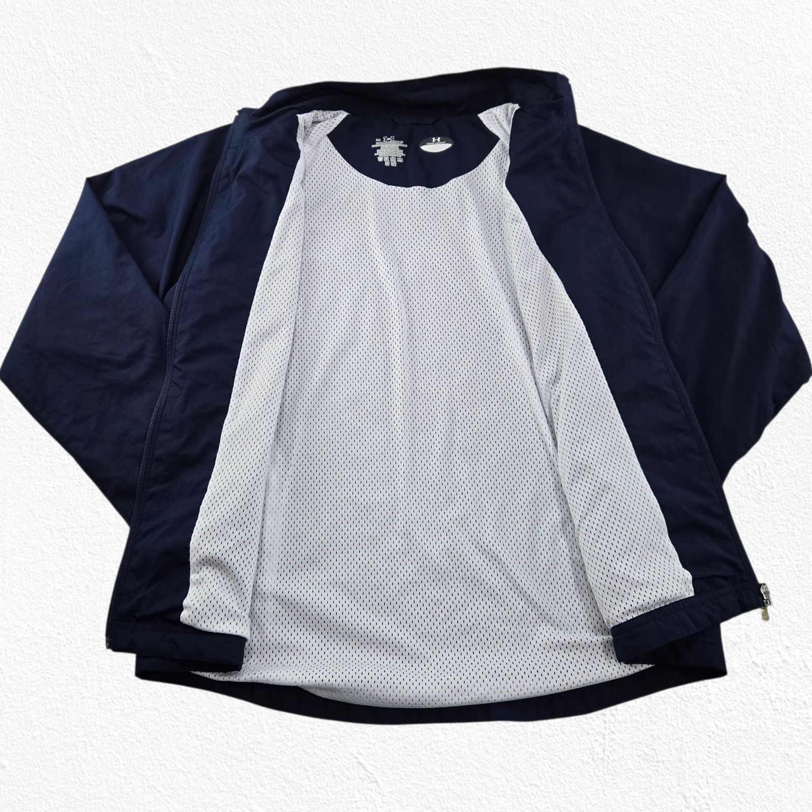 Under Armour Y2K Under Armour Navy White Windbreaker Track Jacket Size M Size M / US 6-8 / IT 42-44 - 6 Thumbnail