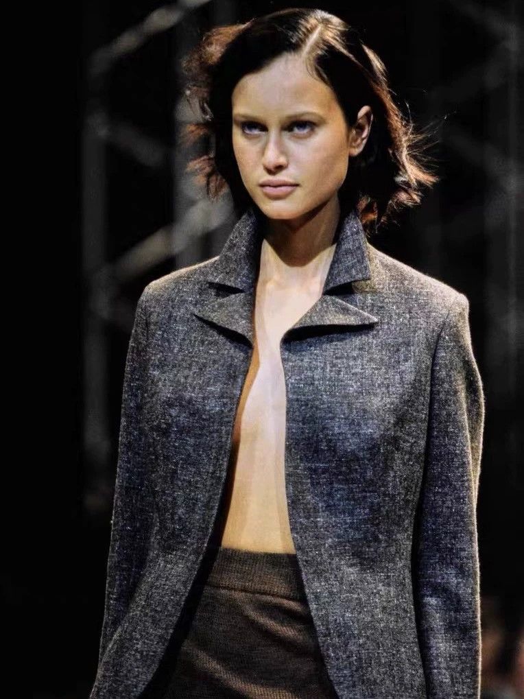 Yohji Yamamoto Yohji Yamamoto 98aw Archive Minimal Lapel Wool-Linen Jkt Women's Size XS / US 0-2 / IT 36-38 - 2 Thumbnail