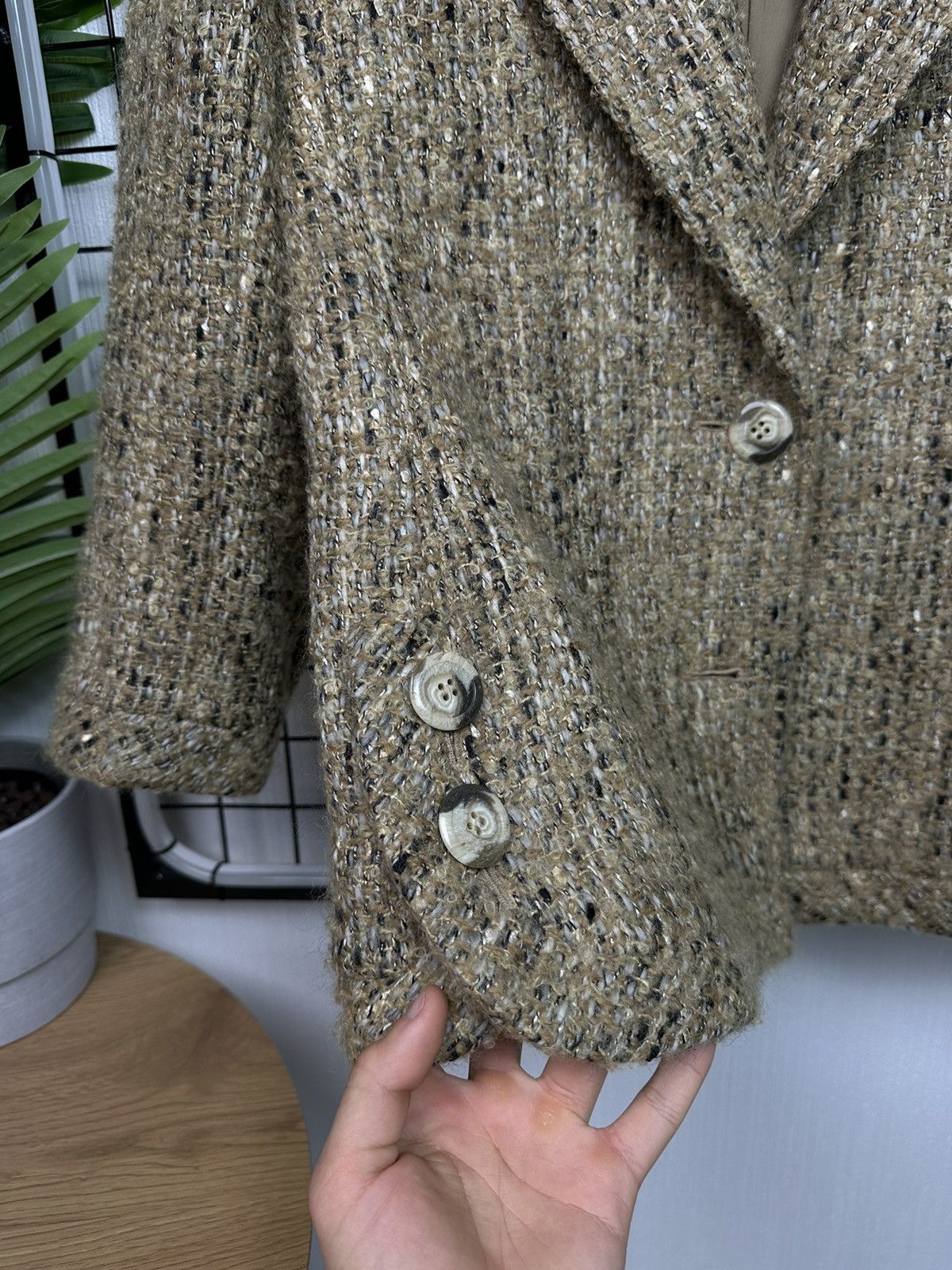 Giovanni Valentino × Valentino 🔥Rare Vintage Valentino Botique tweed Blazer Jacket Women 8 Size M / US 6-8 / IT 42-44 - 6 Thumbnail