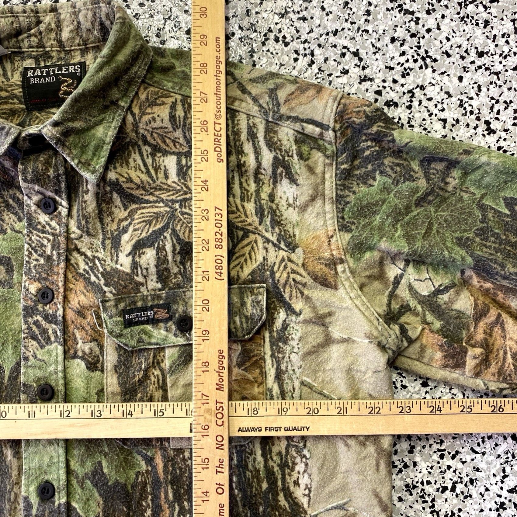 J Brand VINTAGE Rattlers Brand Shirt Mens L Camouflage Flannel Chamois Cotton Button-Up 90s Grunge US Made Size US L / EU 52-54 / 3 - 2 Thumbnail