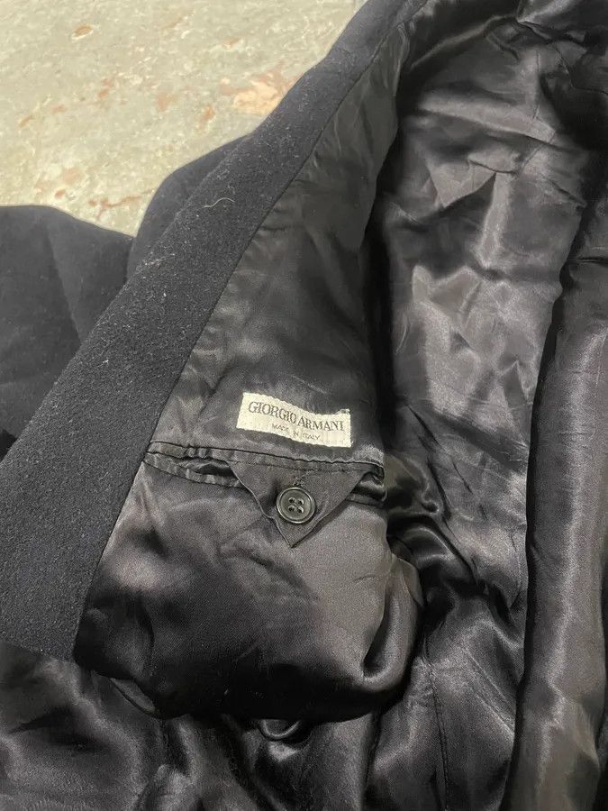 Giorgio Armani 1990s Giorgio Armani Navy Wool Trench Coat Size US M / EU 48-50 / 2 - 11 Thumbnail