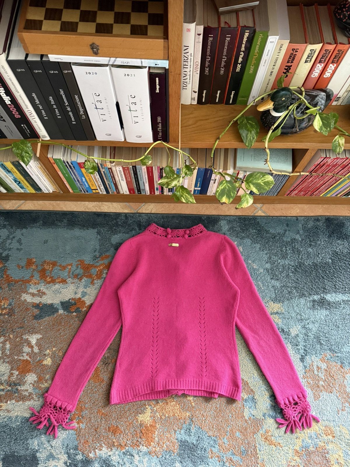 Dolce & Gabbana Dolce Gabbana Vintage Rose Barbie Lana wool Cardigan Size M / US 6-8 / IT 42-44 - 7 Thumbnail