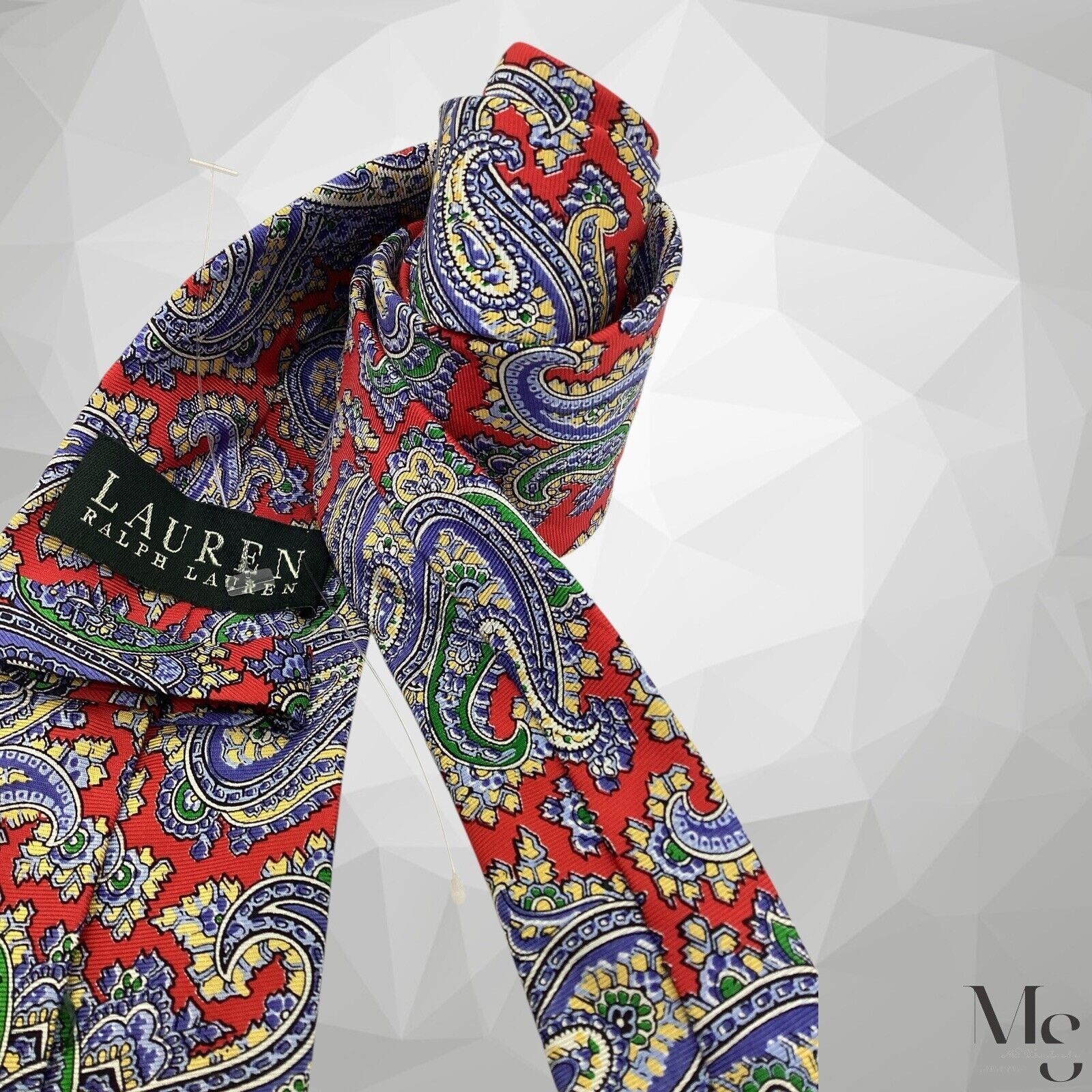 Polo Ralph Lauren POLO BY RALPH LAUREN Red Paisley Luxury Silk Tie Hand Made 5 Size ONE SIZE - 4 Thumbnail