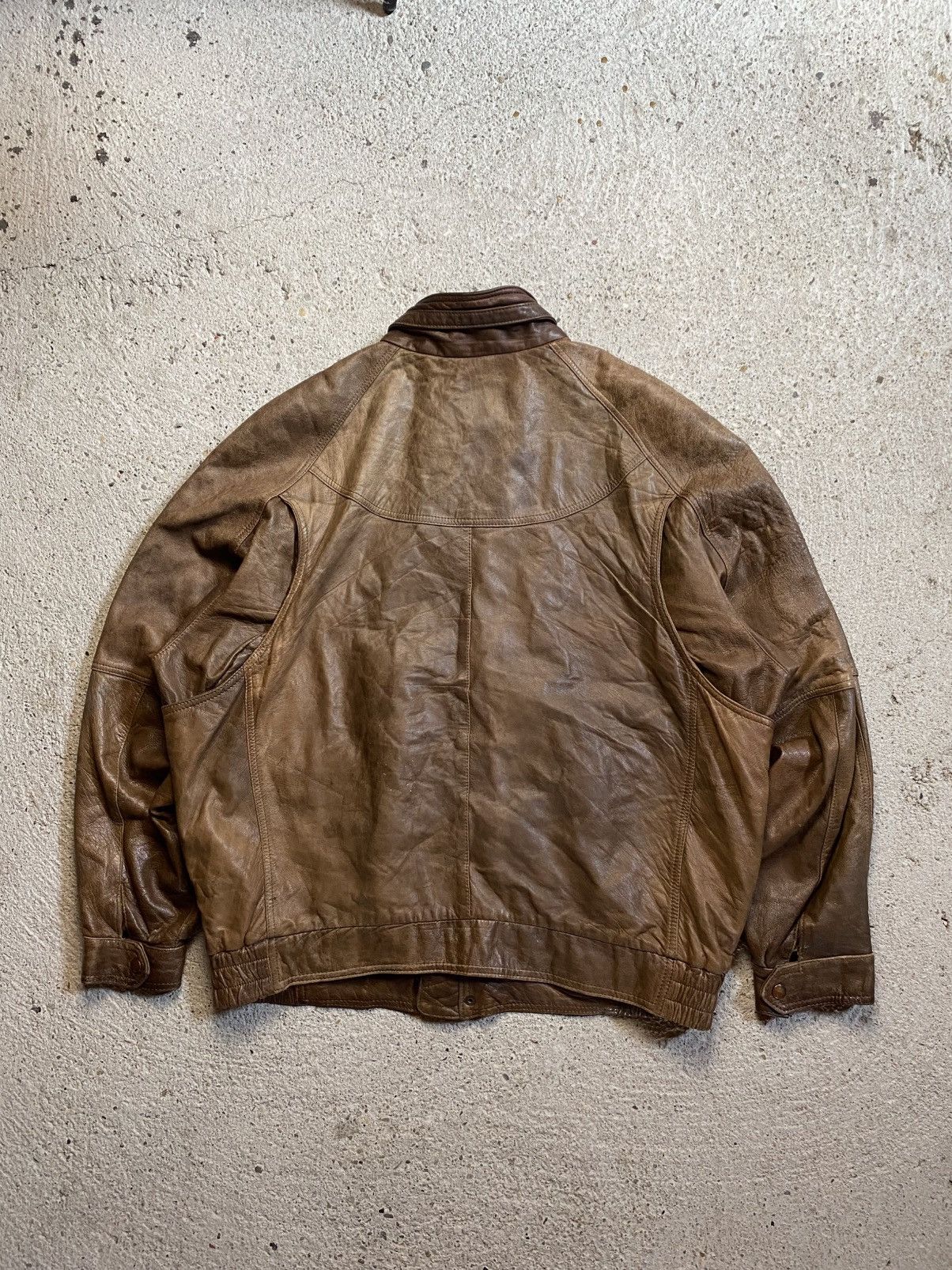 Vintage Bomber leather jacket brown avantgarde archive vintage Size US XL / EU 56 / 4 - 5 Thumbnail