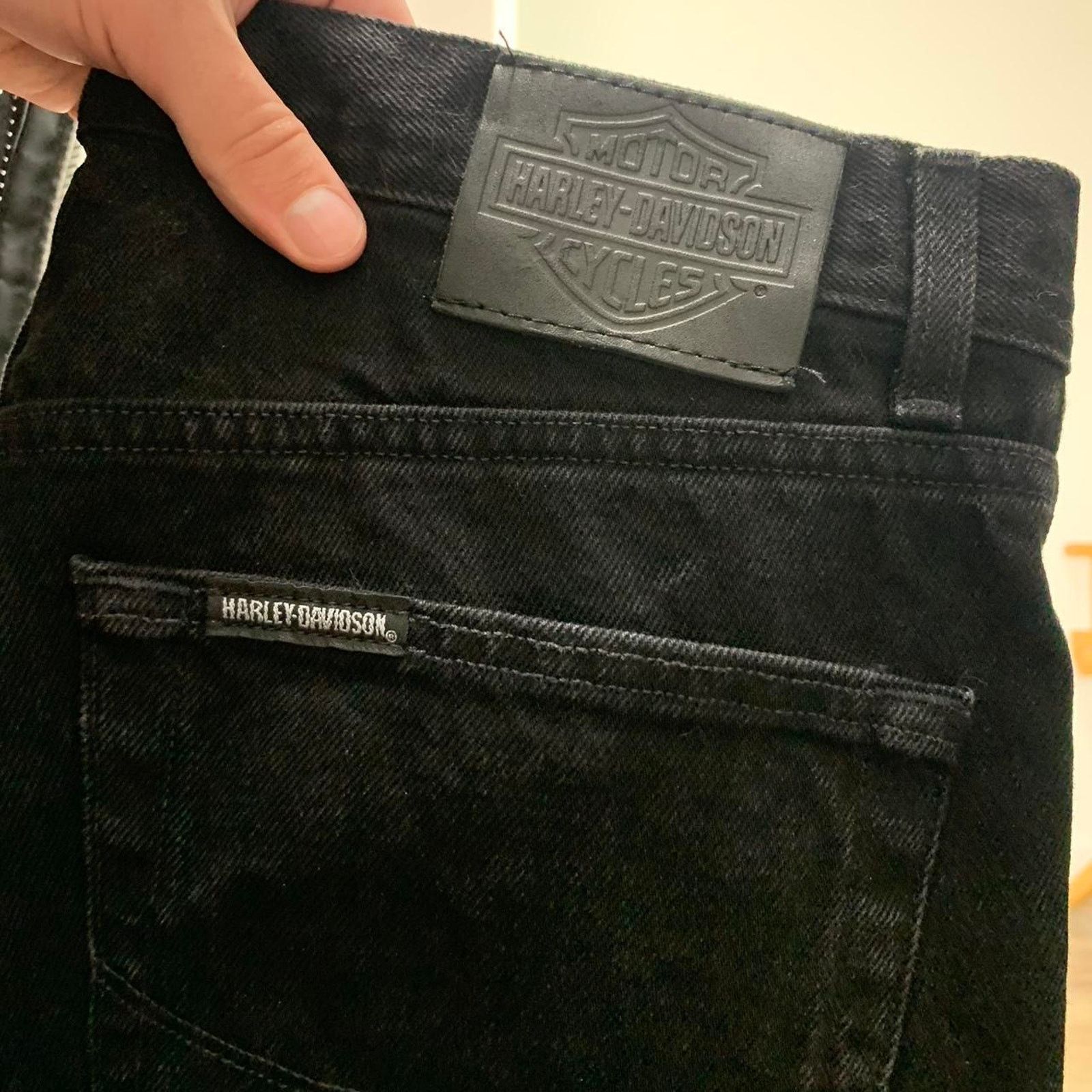 Harley Davidson × Vintage Vintage Harley Davidson Black Faded jeans Size US 36 / EU 52 - 6 Thumbnail