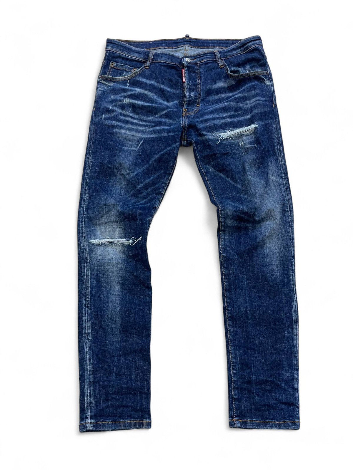 Dsquared2 Dsquared2 distressed blue denim jeans Y2K Italian fit Size US 36 / EU 52 - 1 Thumbnail