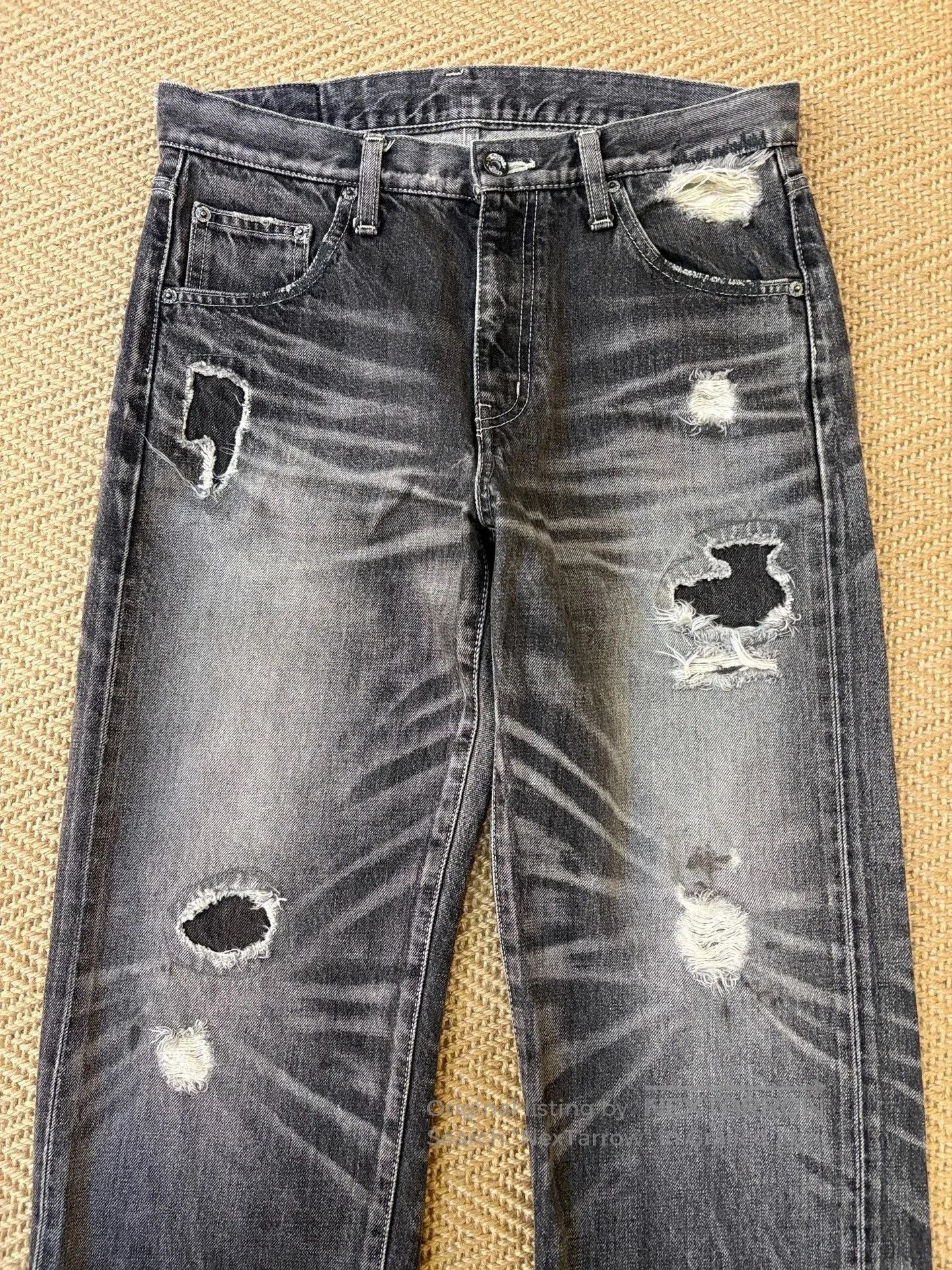 Neighborhood NEIGHBORHOOD 06EX KNEEL Distressed Jeans. Size US 26 / EU 42 - 3 Thumbnail