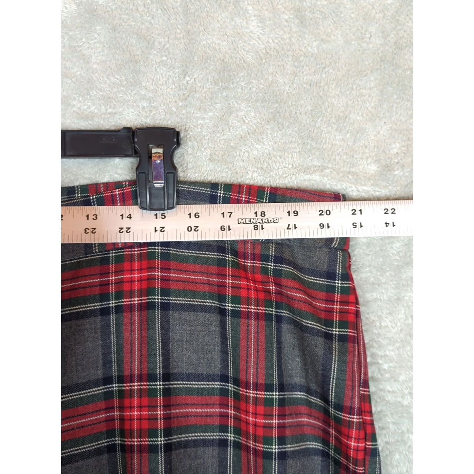 Talbots Talbots Womens Plus Size 18W Gray Red Tartan Plaid Slim Ankle Pants Wool Blend Size 40" / US 18 - 5 Thumbnail