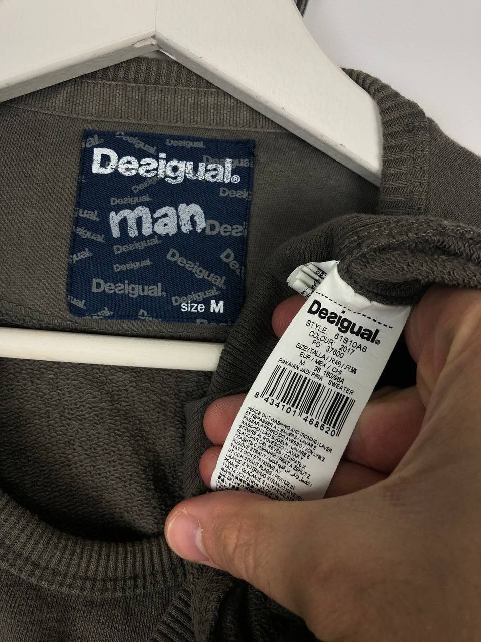 Desigual Desigual Sweasthirt Sweat Towel Mask Gray size M Size US M / EU 48-50 / 2 - 8 Thumbnail