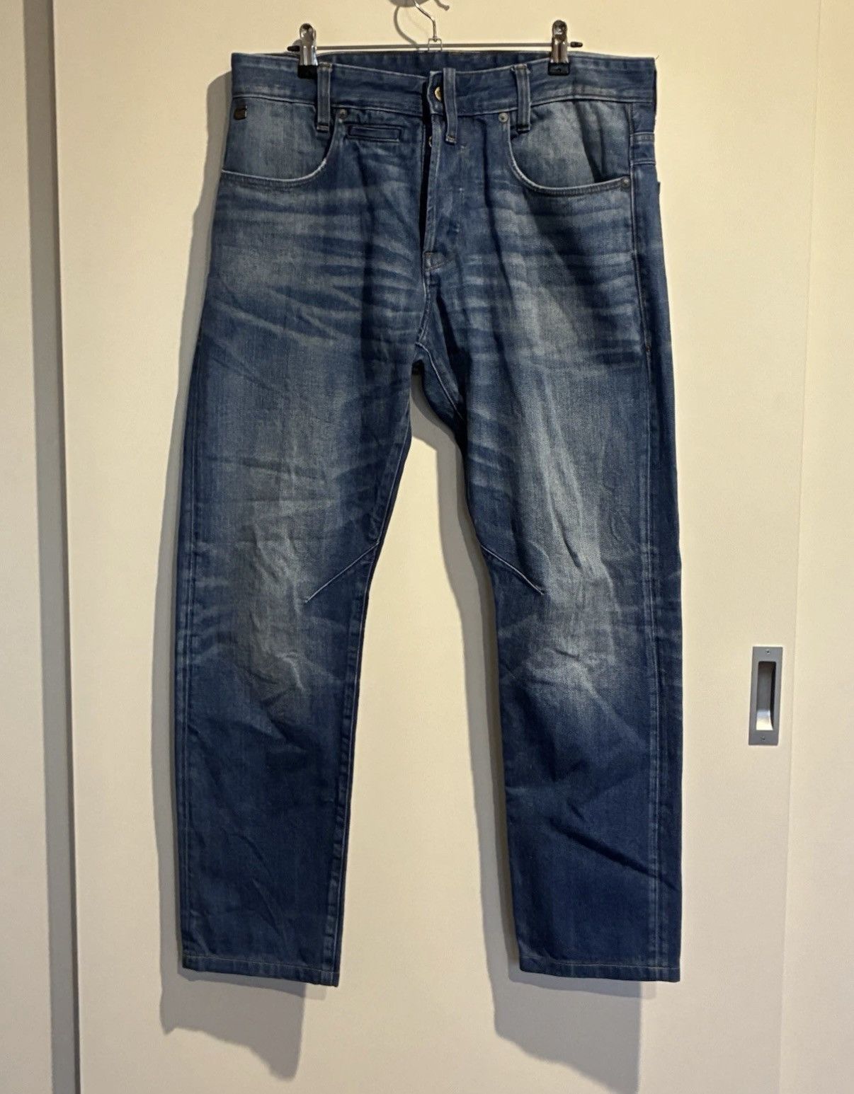 G-Star × Pharrell G-Star Raw D-Staq 5 Pocket Slim Jeans Blue Stretch Denim Size US 33 - 1 Thumbnail