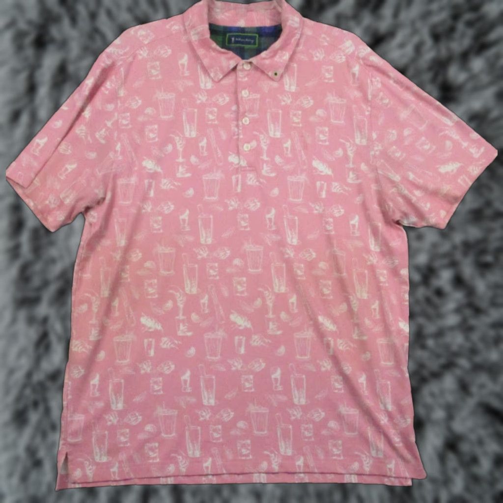 Vintage William Murray Polo Shirt Mens Large Pink Golf Drinks Shirt Polo Mens L Pink Golf Casual Logos Christmas Preppy Rugby Brand Eng Clothing Shirt Size US L / EU 52-54 / 3 - 1 Thumbnail