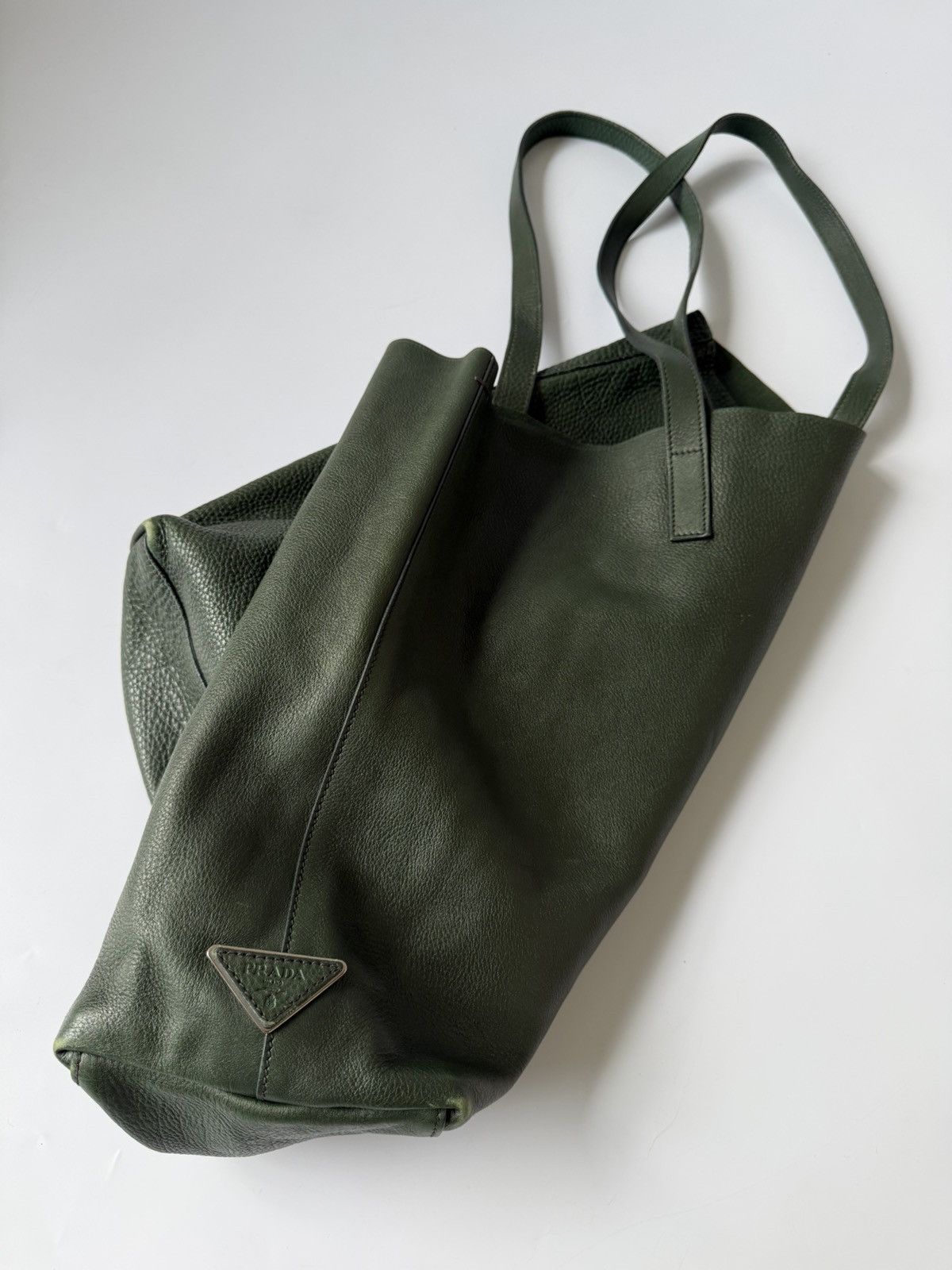 Prada Prada Tufo Scamosciato Leather Unlined XL Tote Bag Size ONE SIZE - 3 Thumbnail