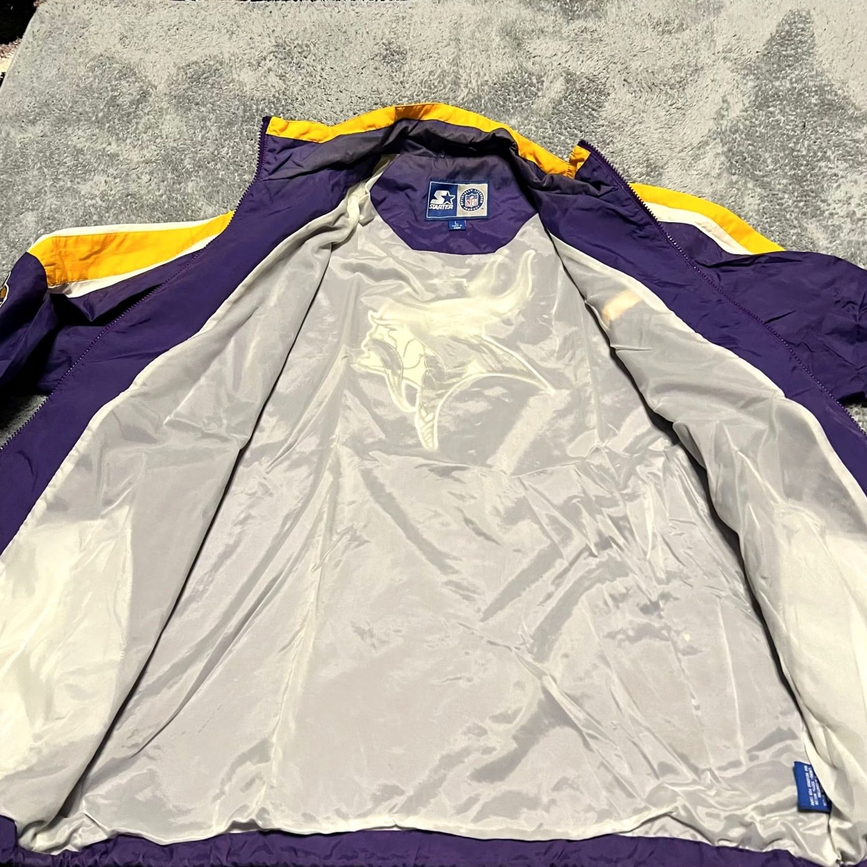 Starter VINTAGE Starter Minnesota Vikings Jacket Coat Stadium NFL Windbreaker Mens Large Purple Regular L Size US L / EU 52-54 / 3 - 6 Thumbnail