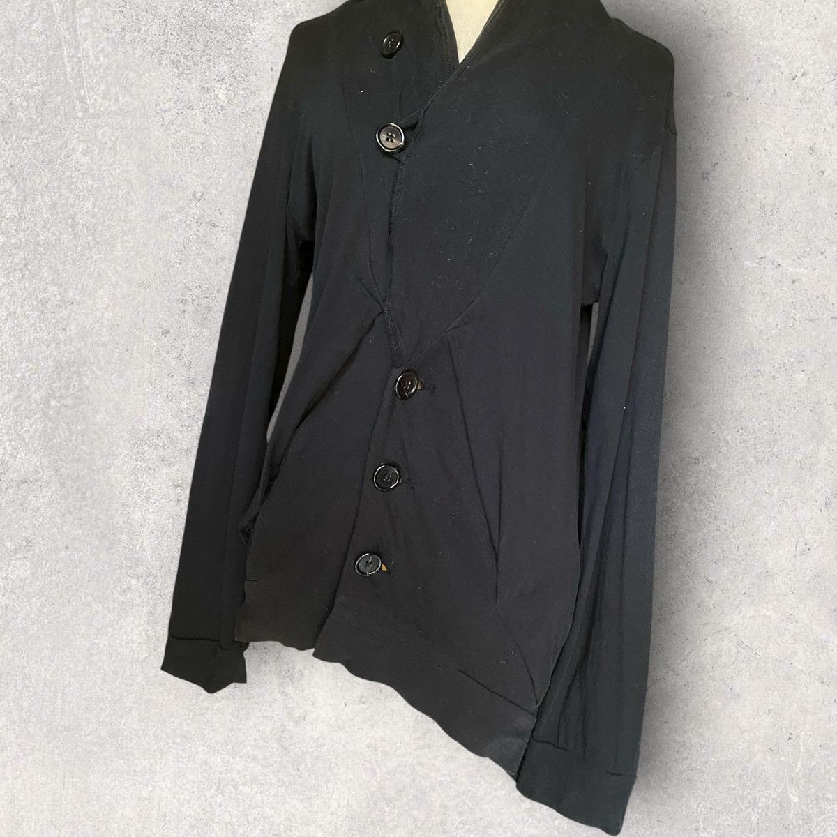 Ann Demeulemeester 2000’s Asymmetric Jersey Cotton Jacket Size S / US 4 / IT 40 - 2 Thumbnail