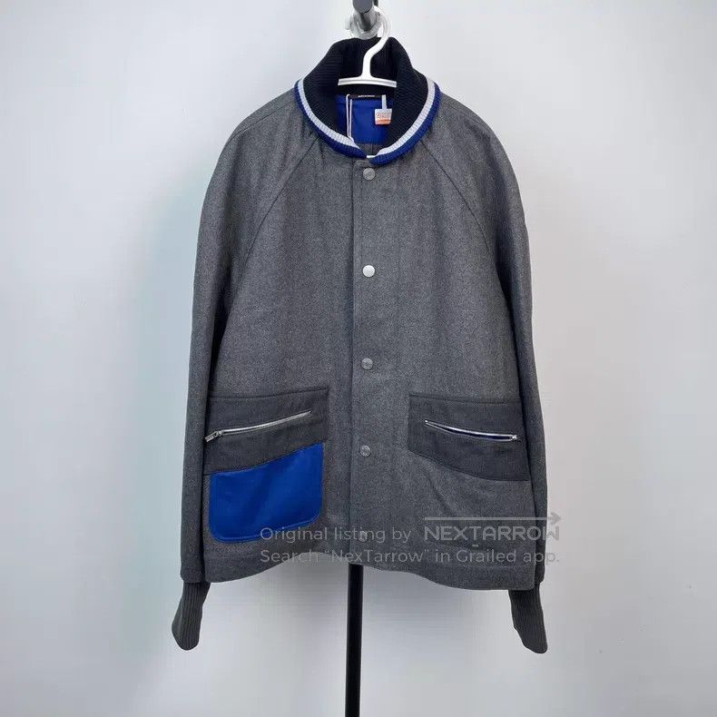 Hermes Hermes Gray and blue color block cashmere show round neck Size US M / EU 48-50 / 2 - 1 Thumbnail
