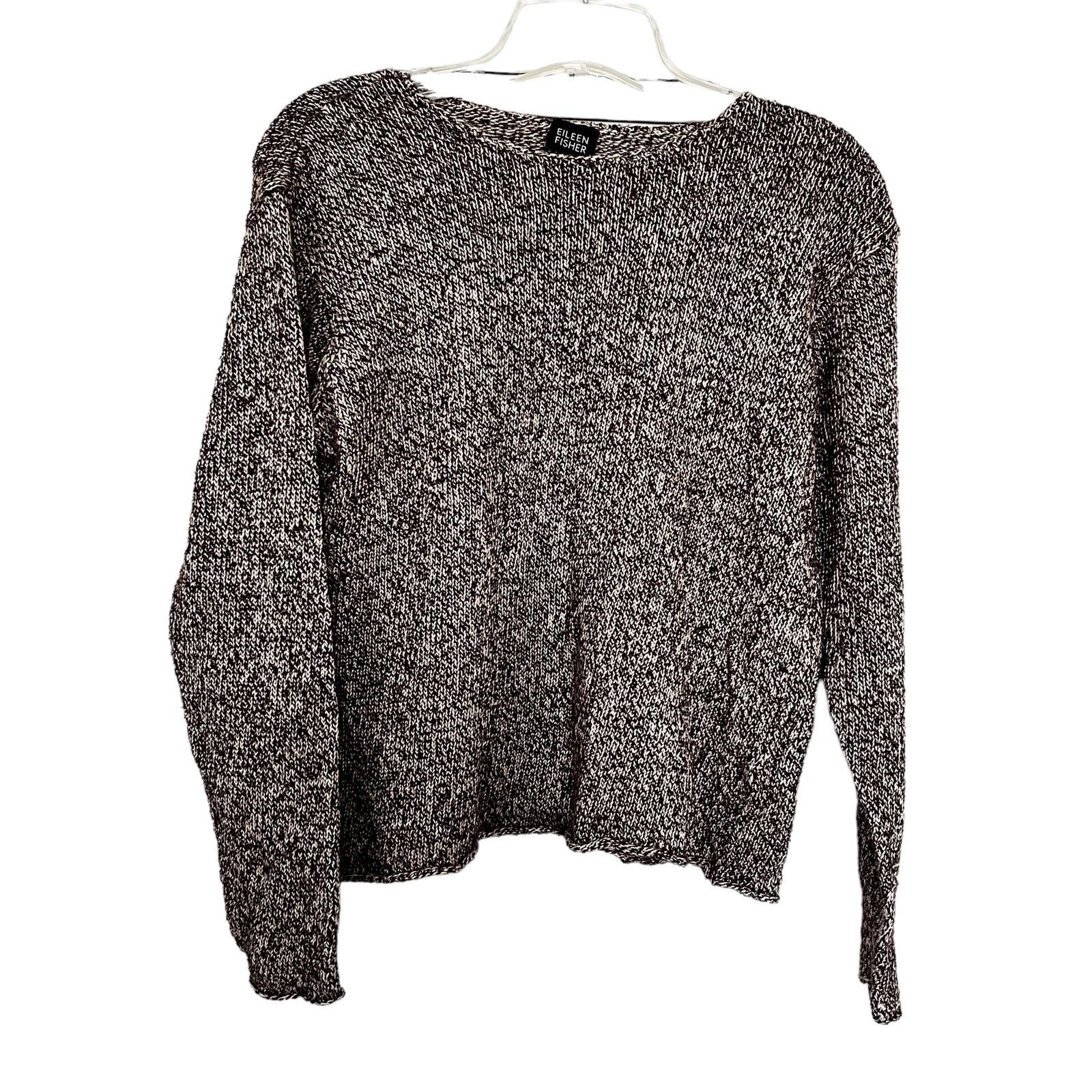 Eileen Fisher Eileen Fisher brown ecru linen blend marled sweater Small Size S / US 4 / IT 40 - 1 Thumbnail