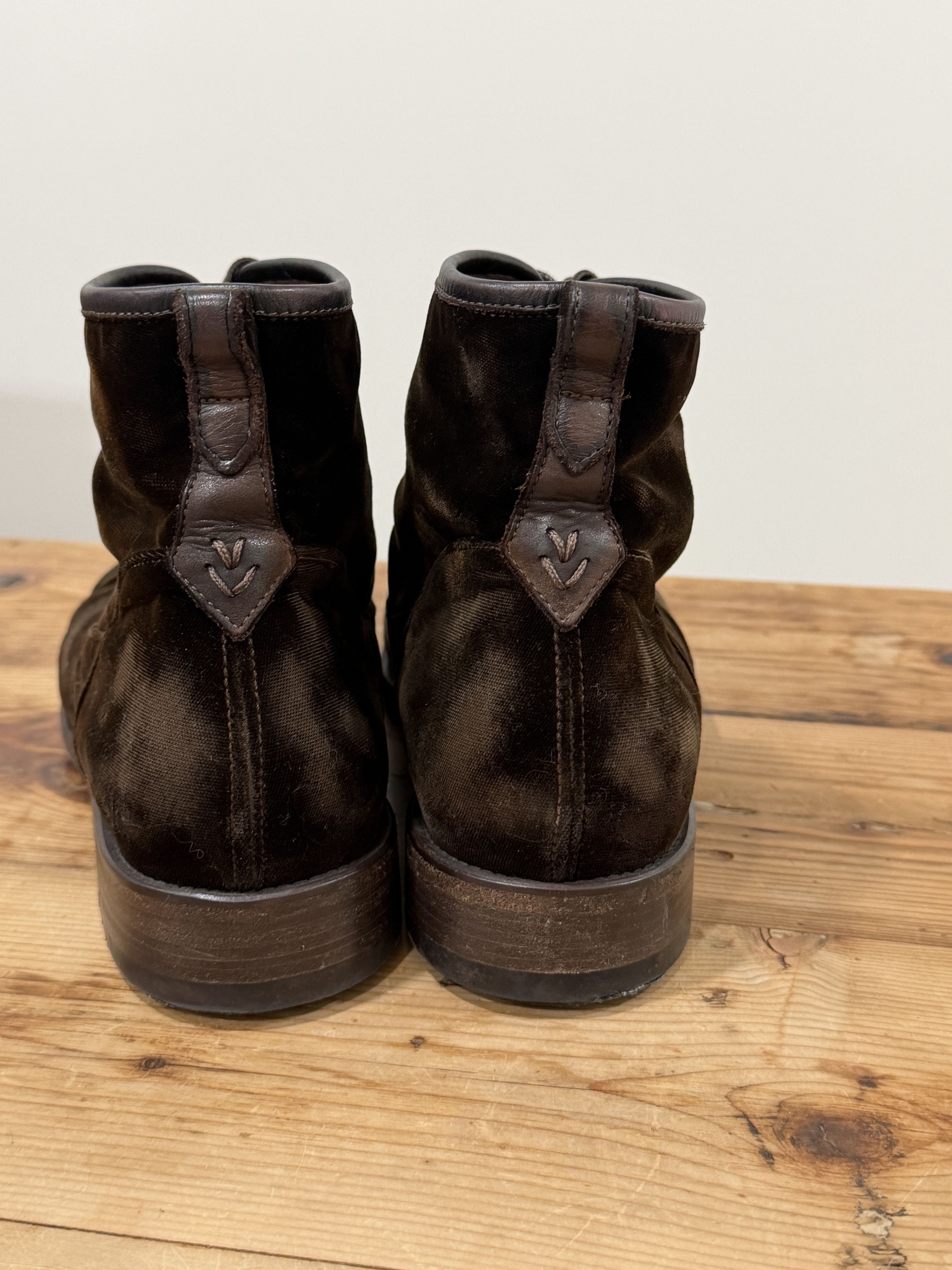 John Varvatos John Varvatos Velvet Fleetwood Lace-Up Boots Size US 8.5 / EU 41-42 - 3 Thumbnail