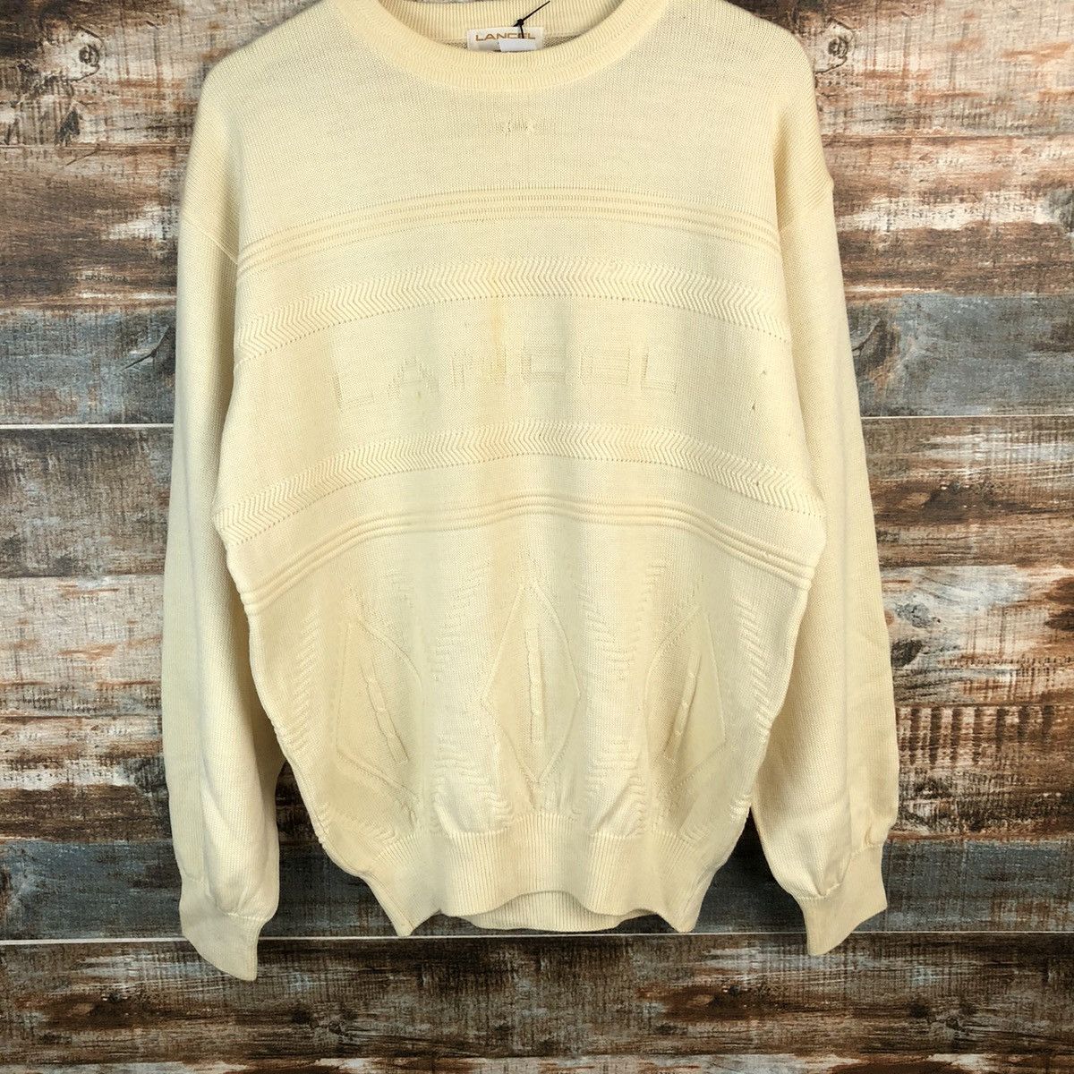 Lancel Lancel Paris vintage Cream Knitwear #A1833 Size US M / EU 48-50 / 2 - 3 Thumbnail