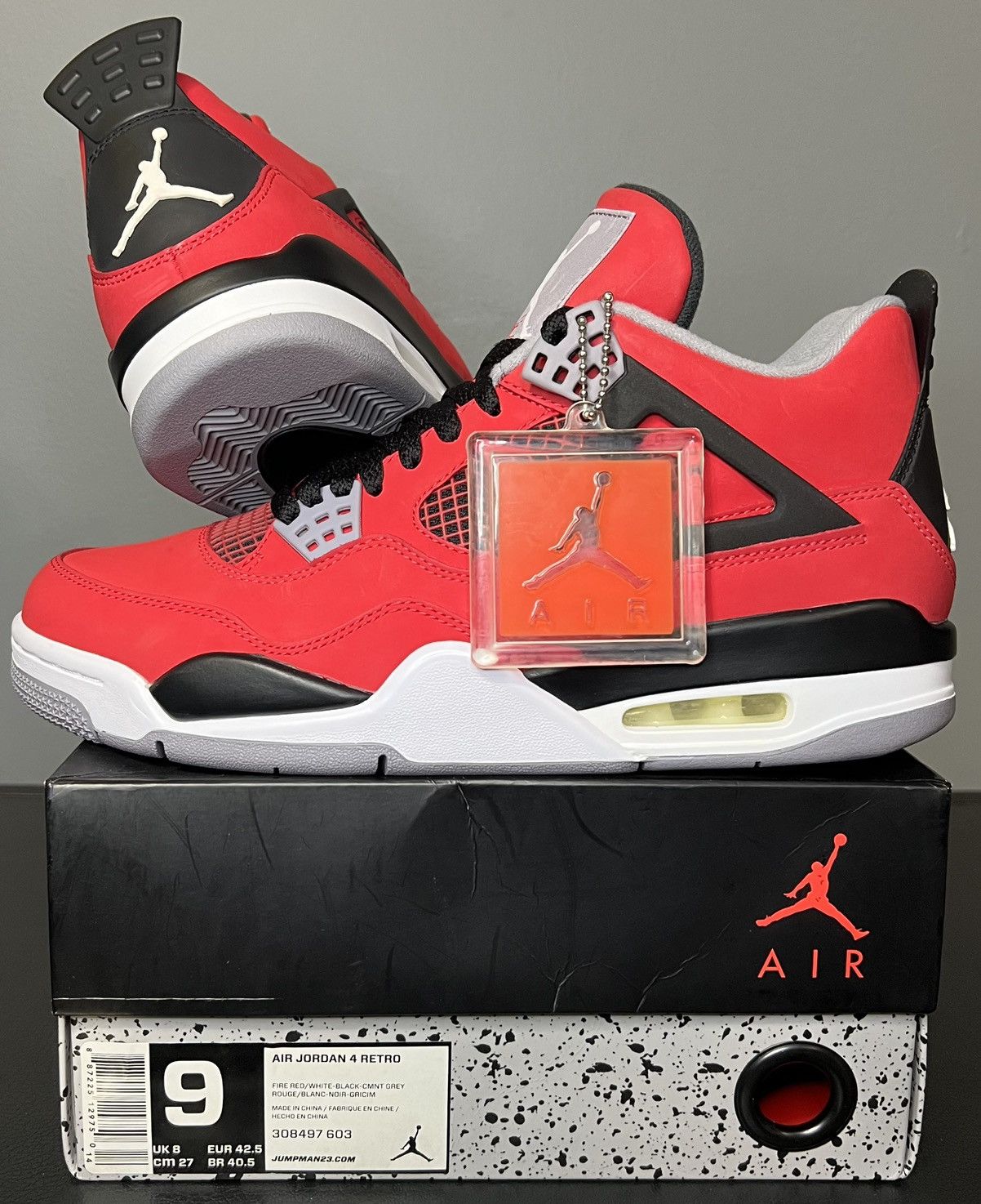 image of Air Jordan 4 Retro Toro Bravo (Size 9) 308497 603 Shoes in Red, Men's