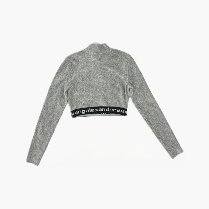 Alexander Wang Alexander Wang Gray Cropped Long Sleeve T-Shirt - Size S / US 4 / IT 40 - 3 Thumbnail