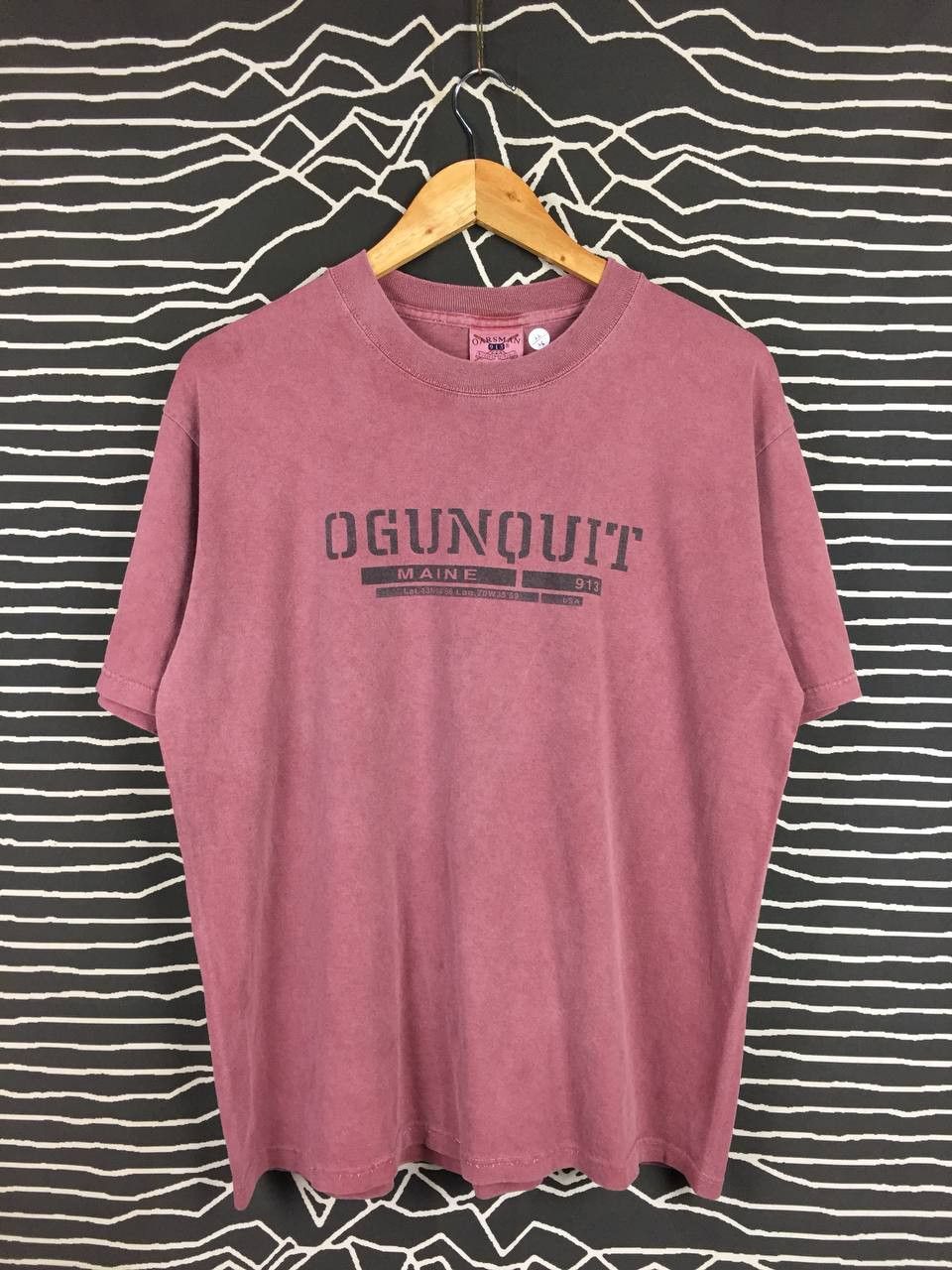 Vintage Vtg 90s Ogunquit Maine GPS Coordinate Made In Usa Tee Size US M / EU 48-50 / 2 - 1 Thumbnail