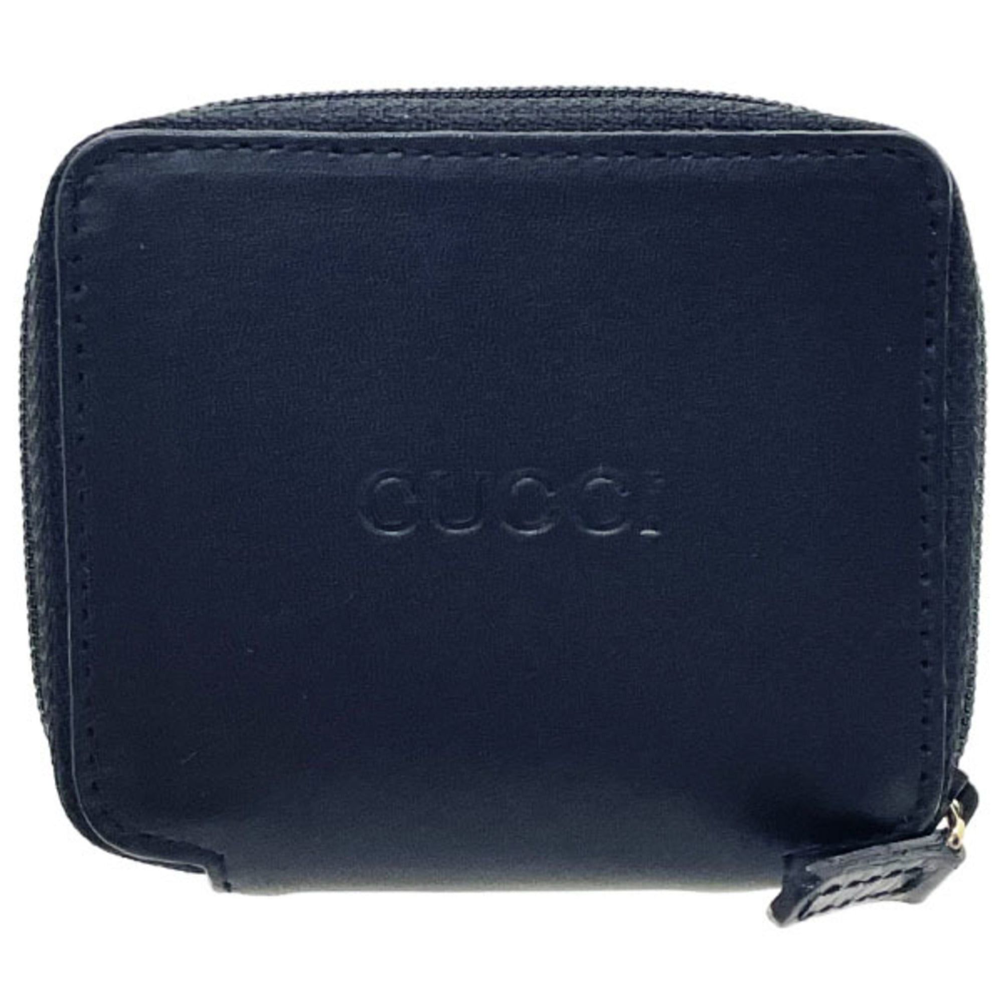 Gucci Gucci Coin Case, Round Purse, Black Leather, 030 0416, GUCCI Purse NN-16523 Size ONE SIZE - 1 Thumbnail